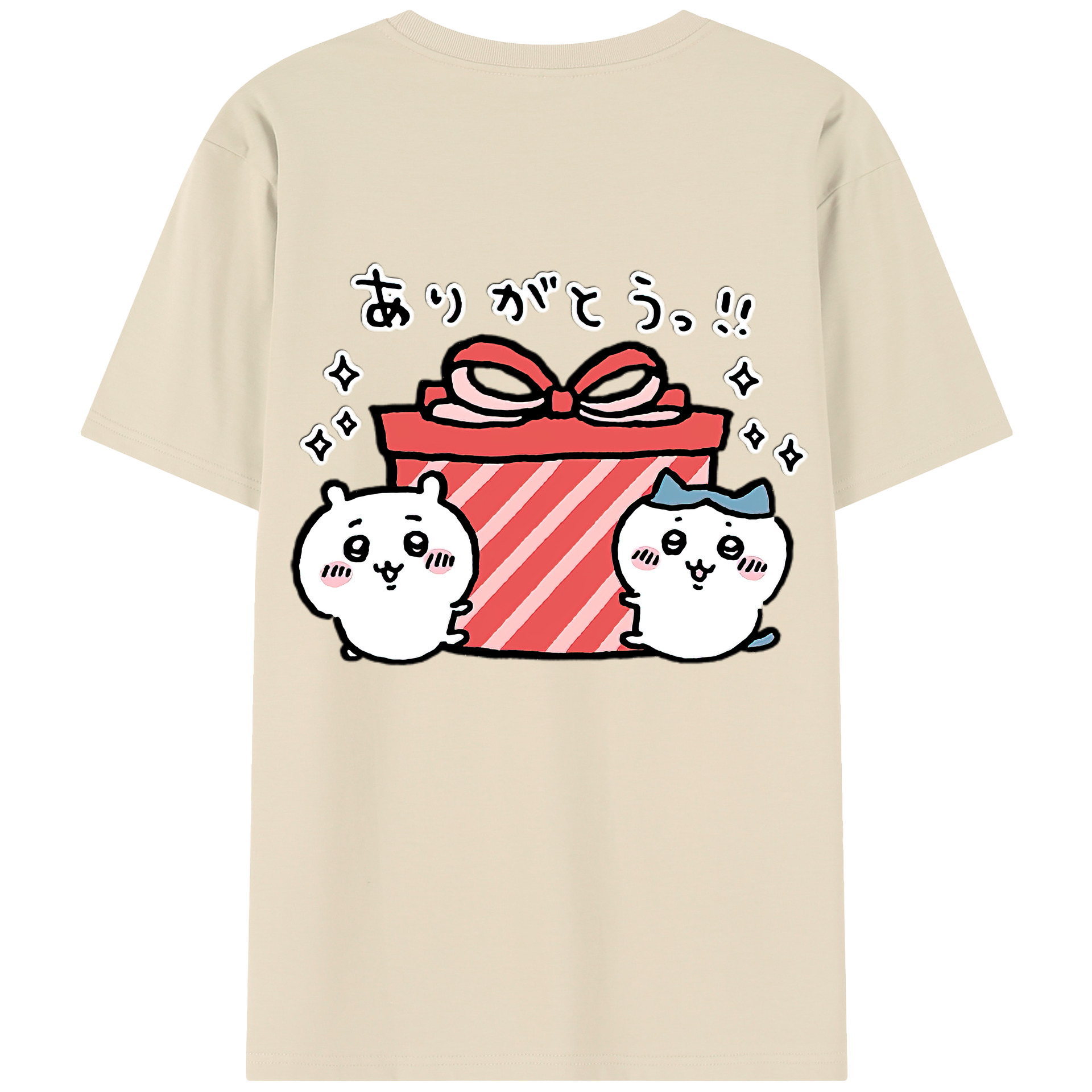 （画像用） ちいかわ ハチワレ Chii-kawa hachiware 綿100％半袖Tシャツ（背面プリント）