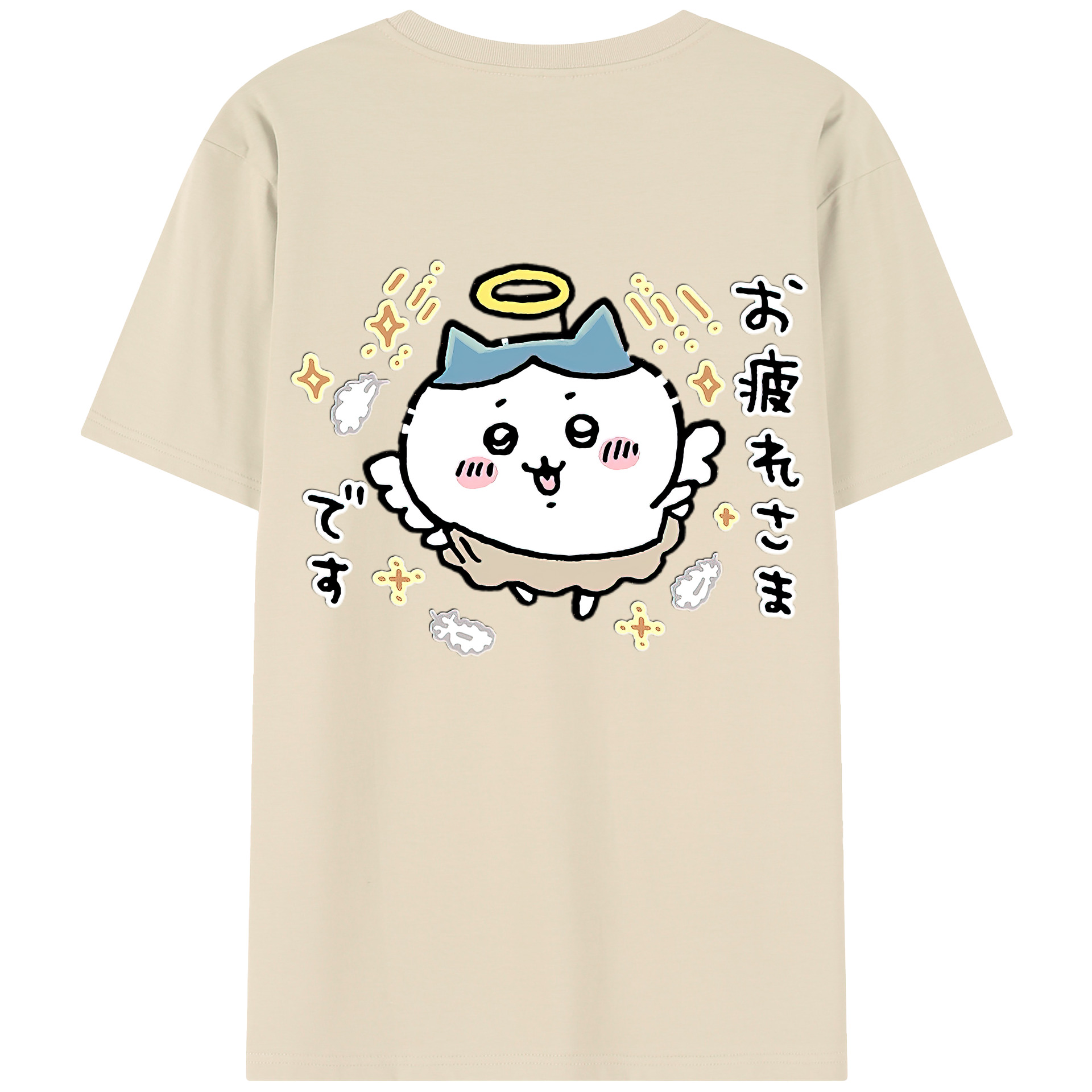 （画像用） ちいかわ ハチワレ Chii-kawa hachiware 綿100％半袖Tシャツ（背面プリント）