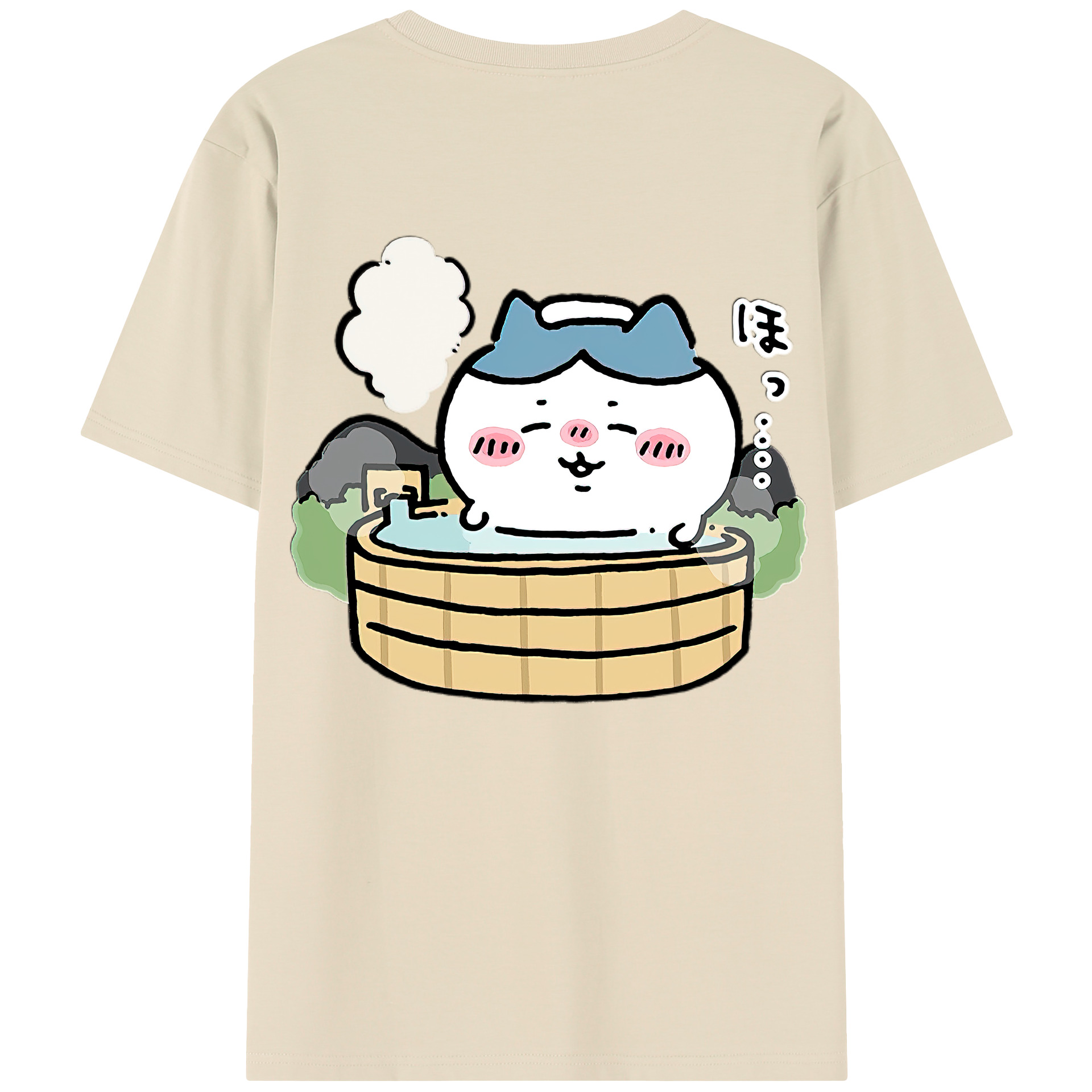 （画像用） ちいかわ ハチワレ Chii-kawa hachiware 綿100％半袖Tシャツ（背面プリント）