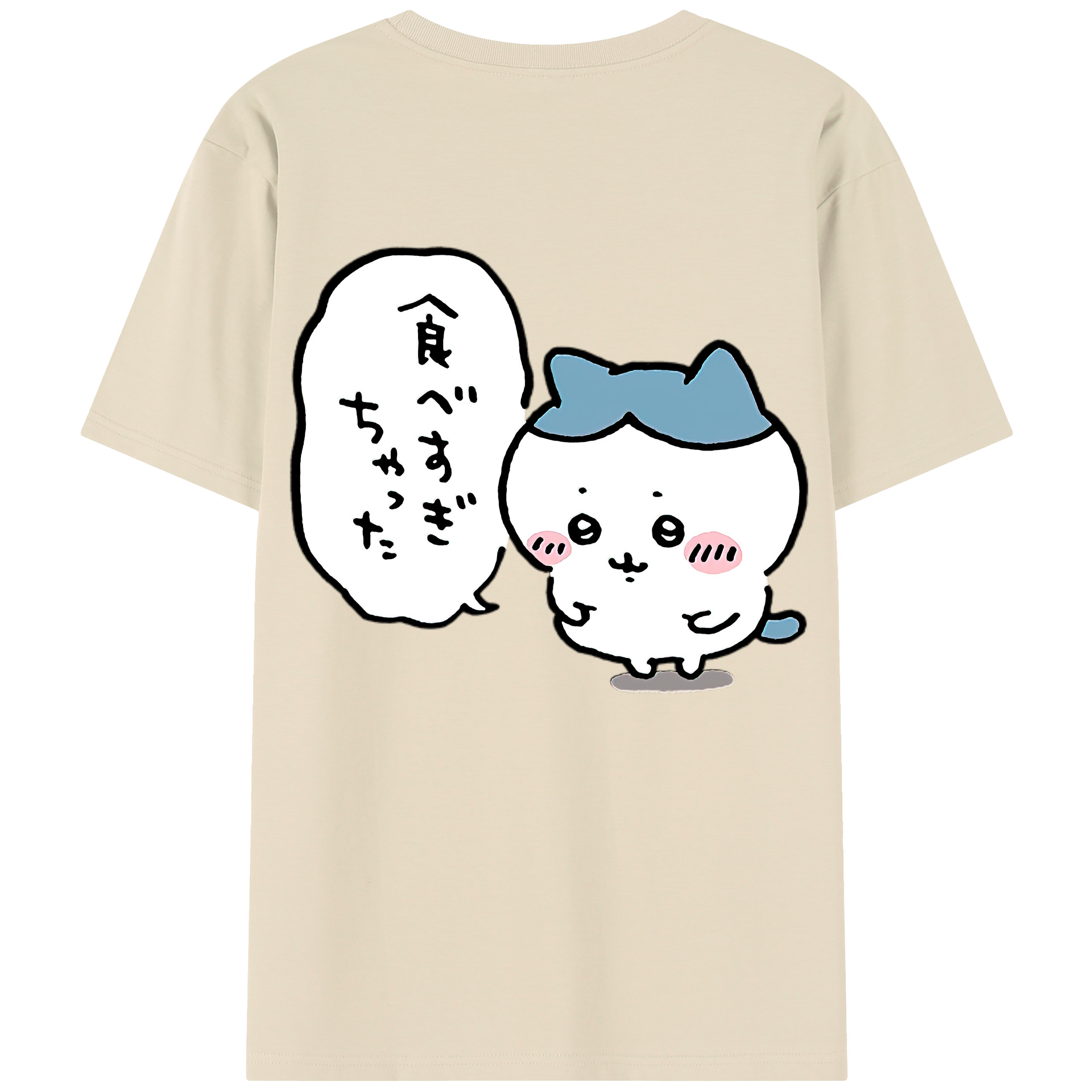 （画像用） ちいかわ ハチワレ Chii-kawa hachiware 綿100％半袖Tシャツ（背面プリント）