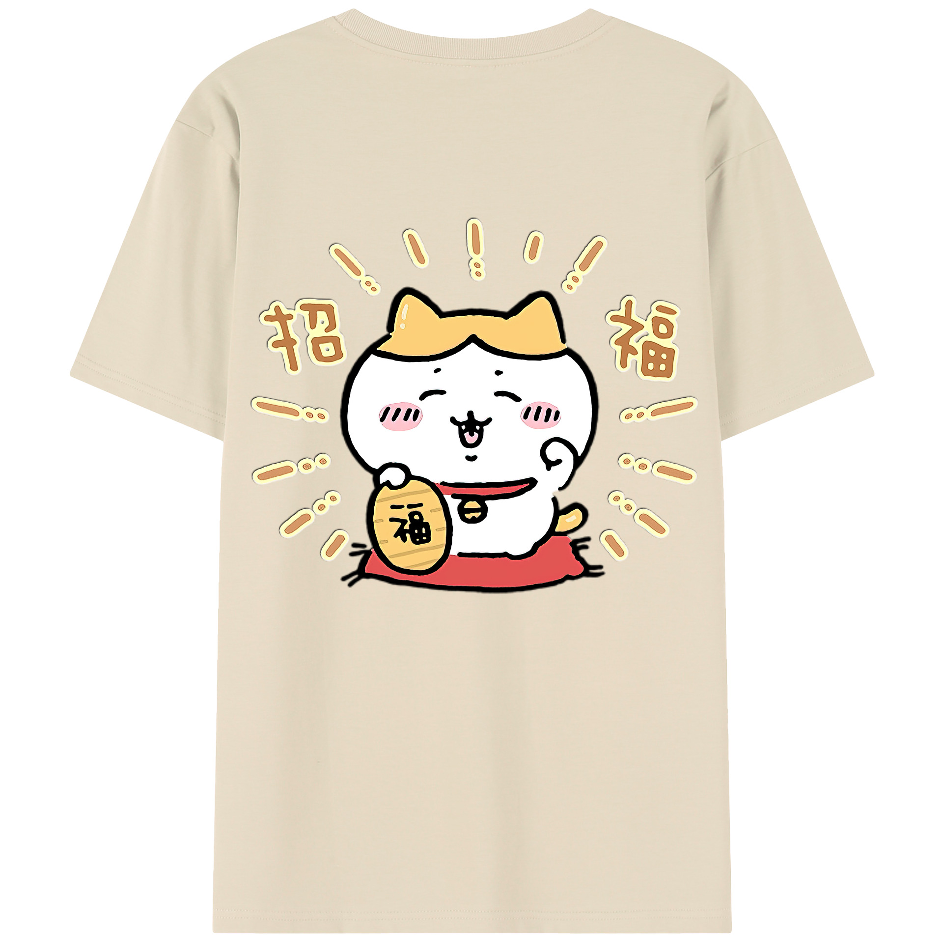 （画像用） ちいかわ ハチワレ Chii-kawa hachiware 綿100％半袖Tシャツ（背面プリント）