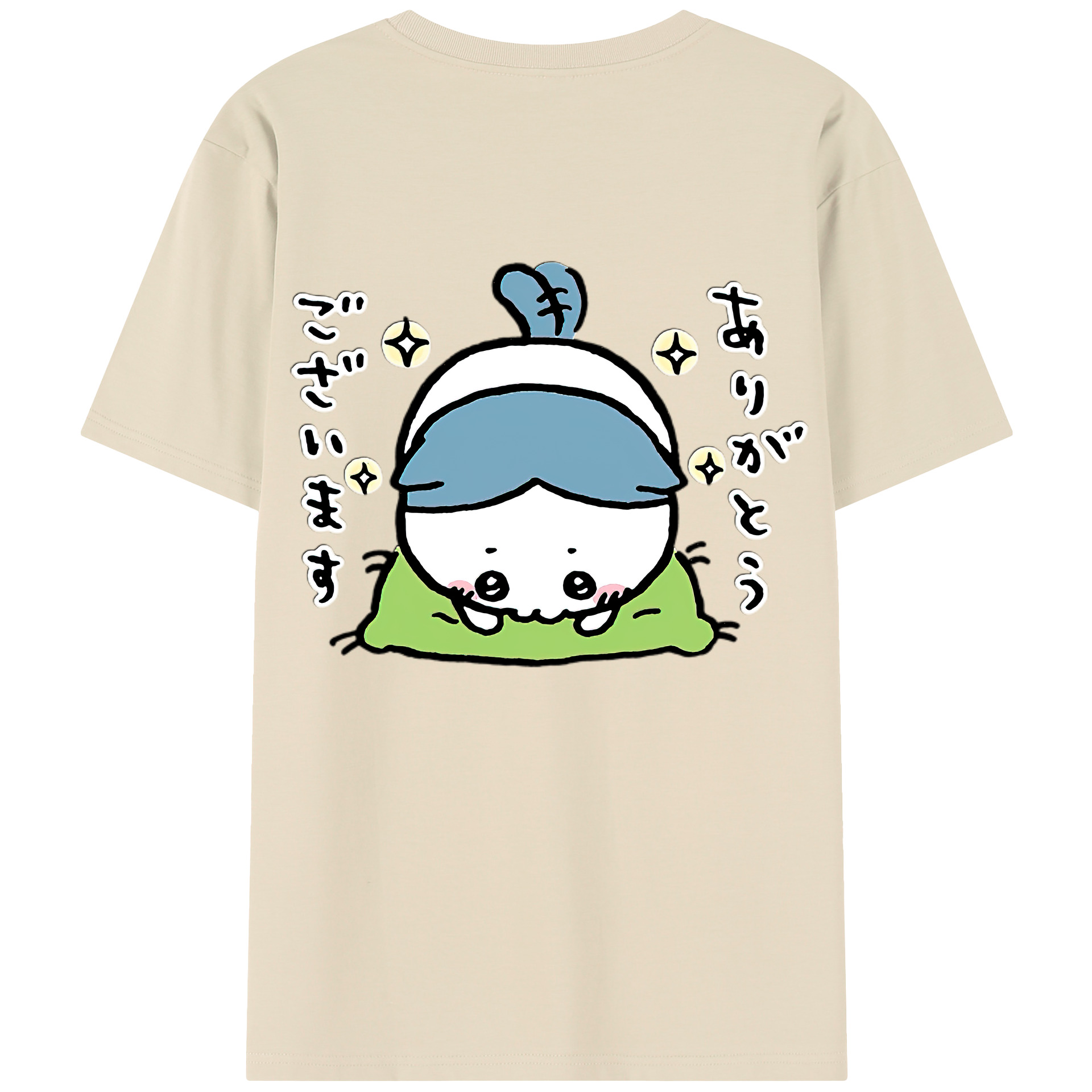 （画像用） ちいかわ ハチワレ Chii-kawa hachiware 綿100％半袖Tシャツ（背面プリント）