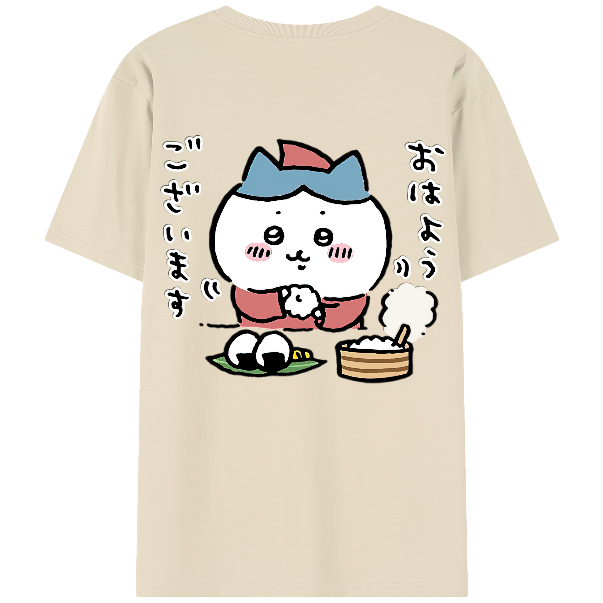 （画像用） ちいかわ ハチワレ Chii-kawa hachiware 綿100％半袖Tシャツ（背面プリント）