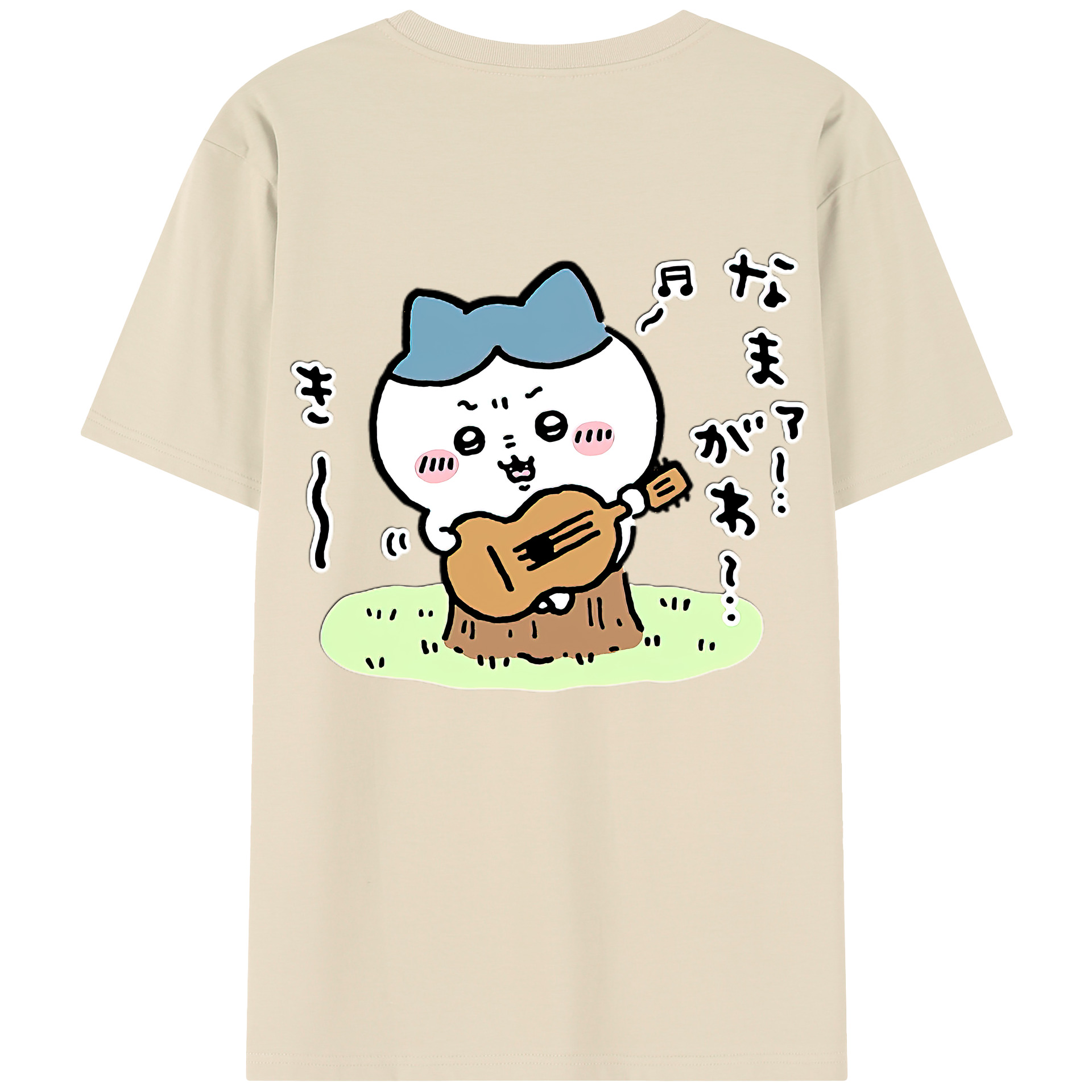 （画像用） ちいかわ ハチワレ Chii-kawa hachiware 綿100％半袖Tシャツ（背面プリント）