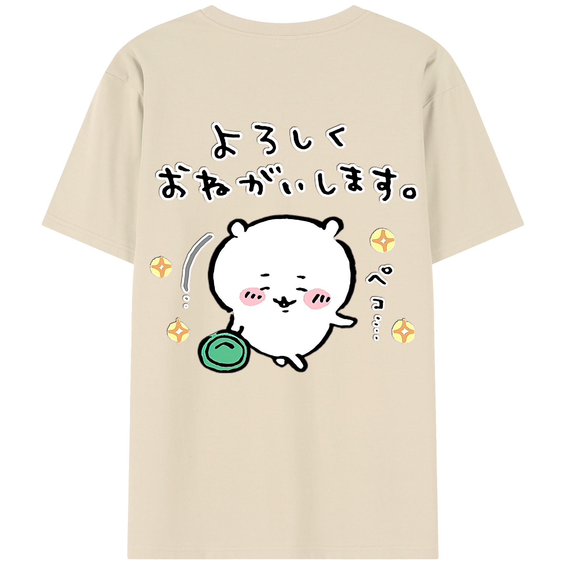 （画像用） ちいかわ ちいかわ Chii-kawa chiikawa 綿100％半袖Tシャツ（背面プリント）
