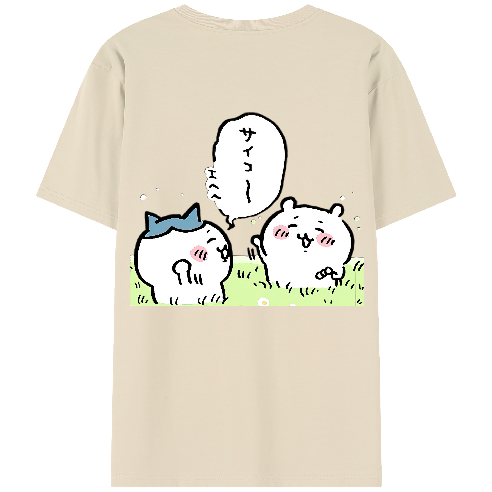 （画像用） ちいかわ ちいかわ Chii-kawa chiikawa 綿100％半袖Tシャツ（背面プリント）