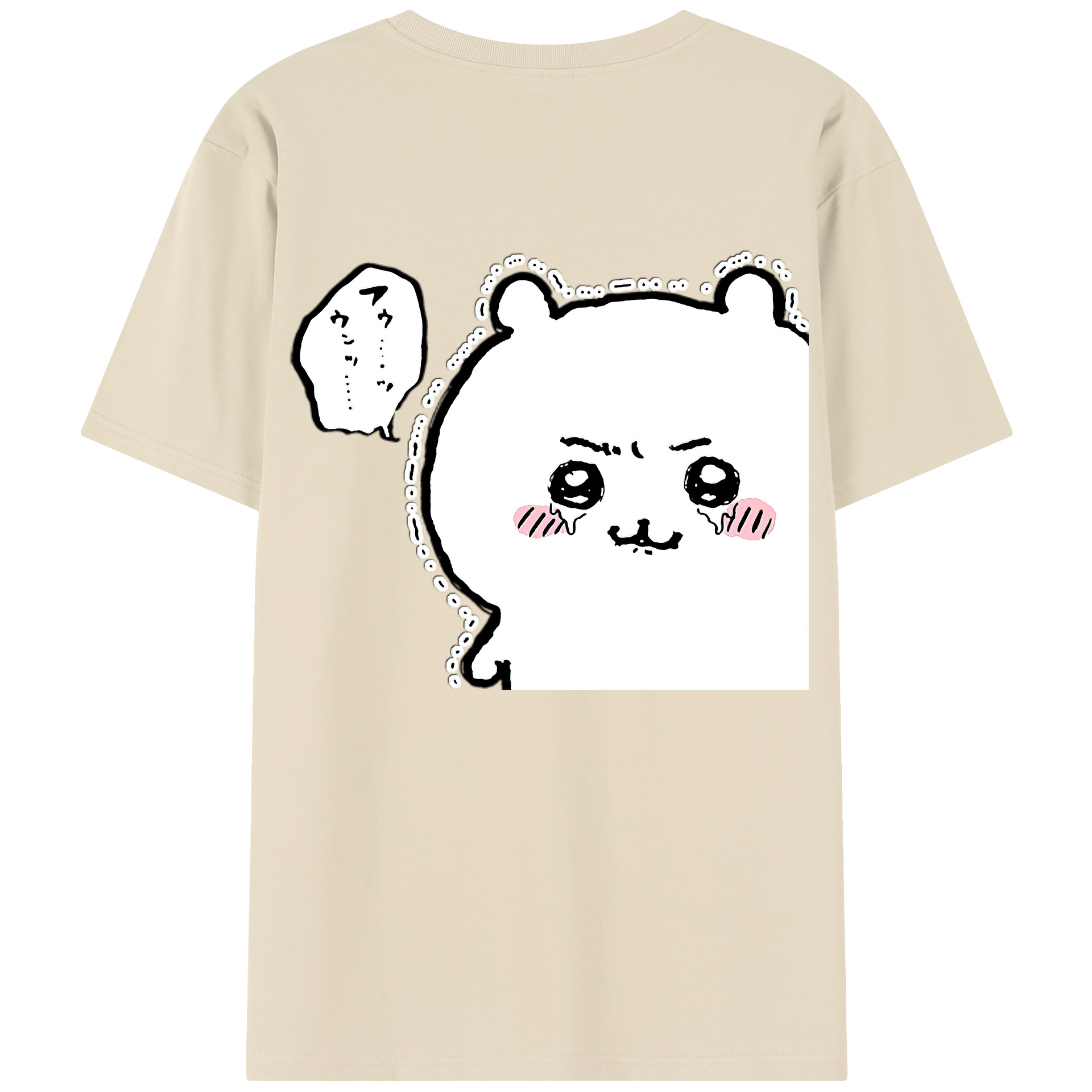 （画像用） ちいかわ ちいかわ Chii-kawa chiikawa 綿100％半袖Tシャツ（背面プリント）