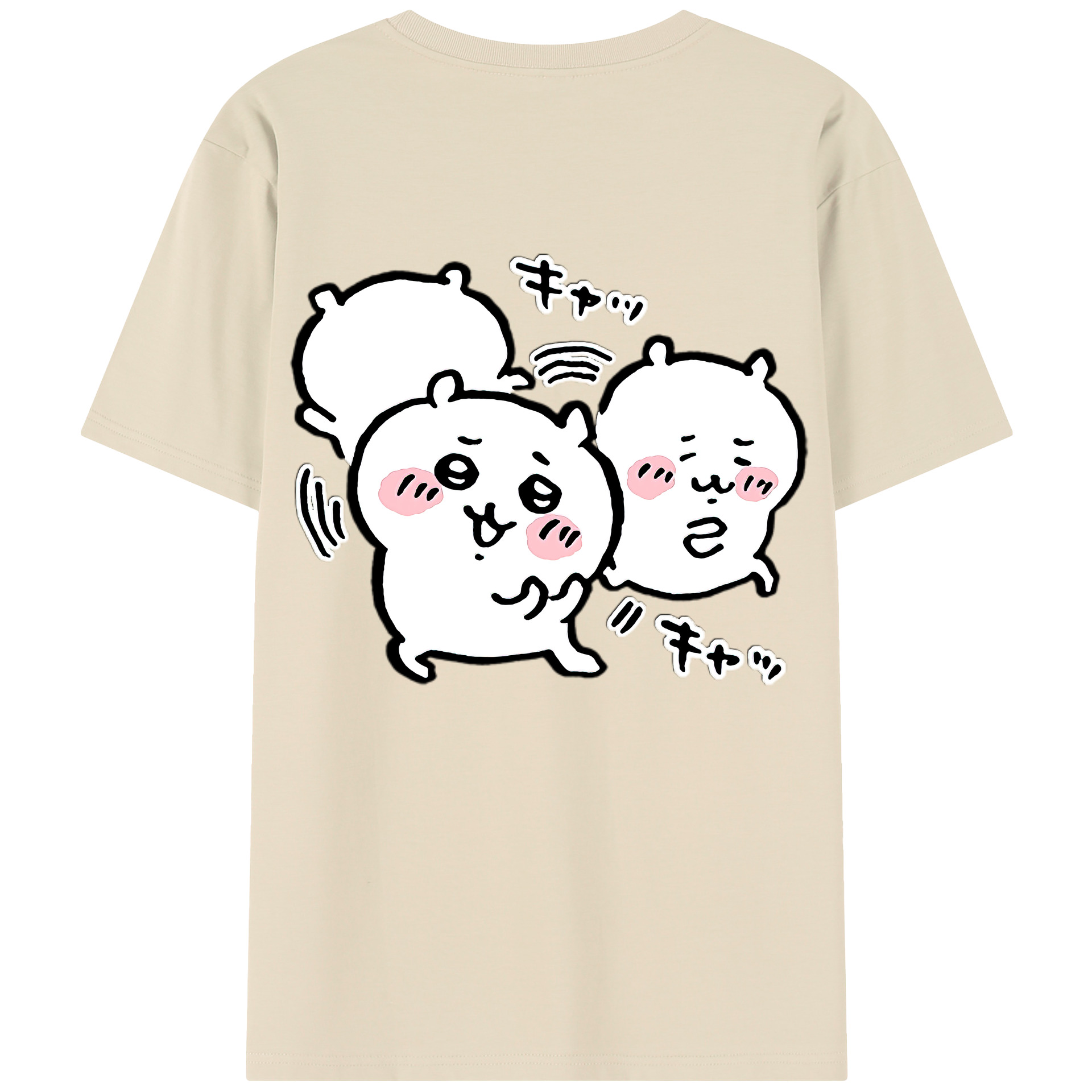（画像用） ちいかわ ちいかわ Chii-kawa chiikawa 綿100％半袖Tシャツ（背面プリント）