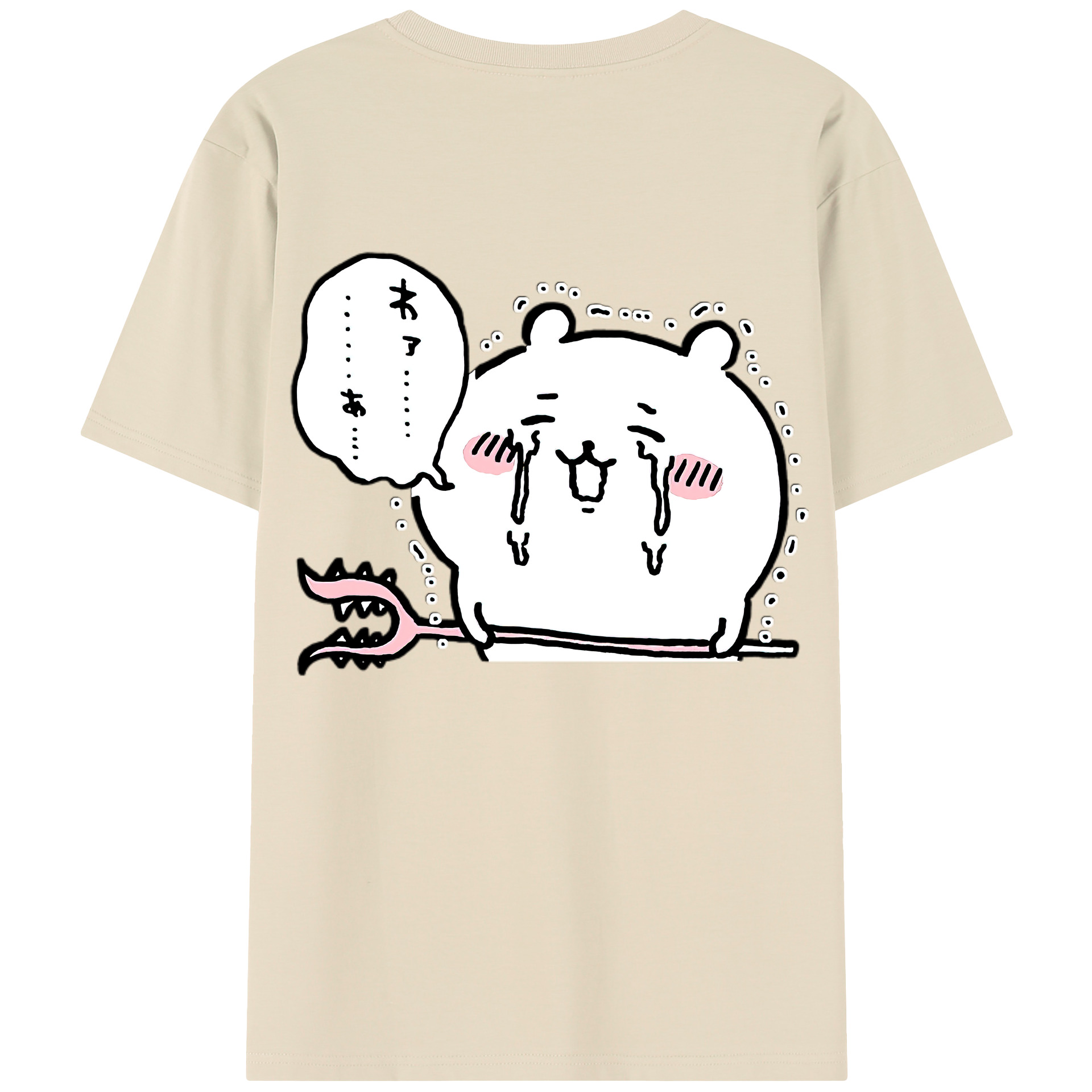 （画像用） ちいかわ ちいかわ Chii-kawa chiikawa 綿100％半袖Tシャツ（背面プリント）