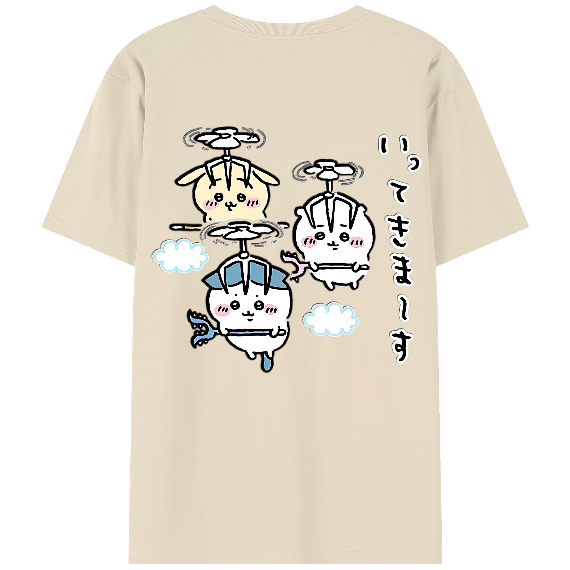 （画像用） ちいかわ ちいかわ Chii-kawa chiikawa 綿100％半袖Tシャツ（背面プリント）