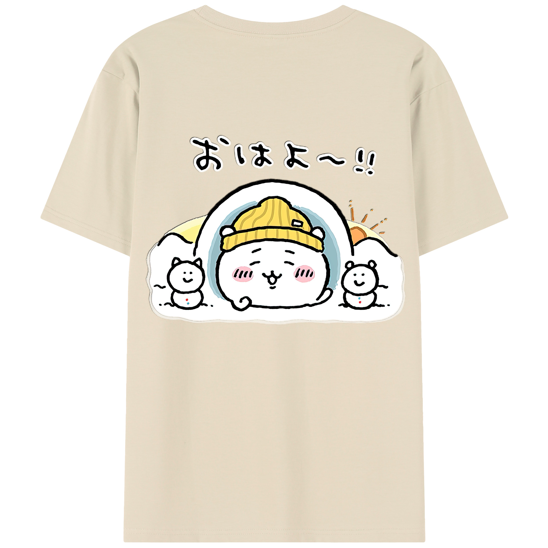 （画像用） ちいかわ ちいかわ Chii-kawa chiikawa 綿100％半袖Tシャツ（背面プリント）