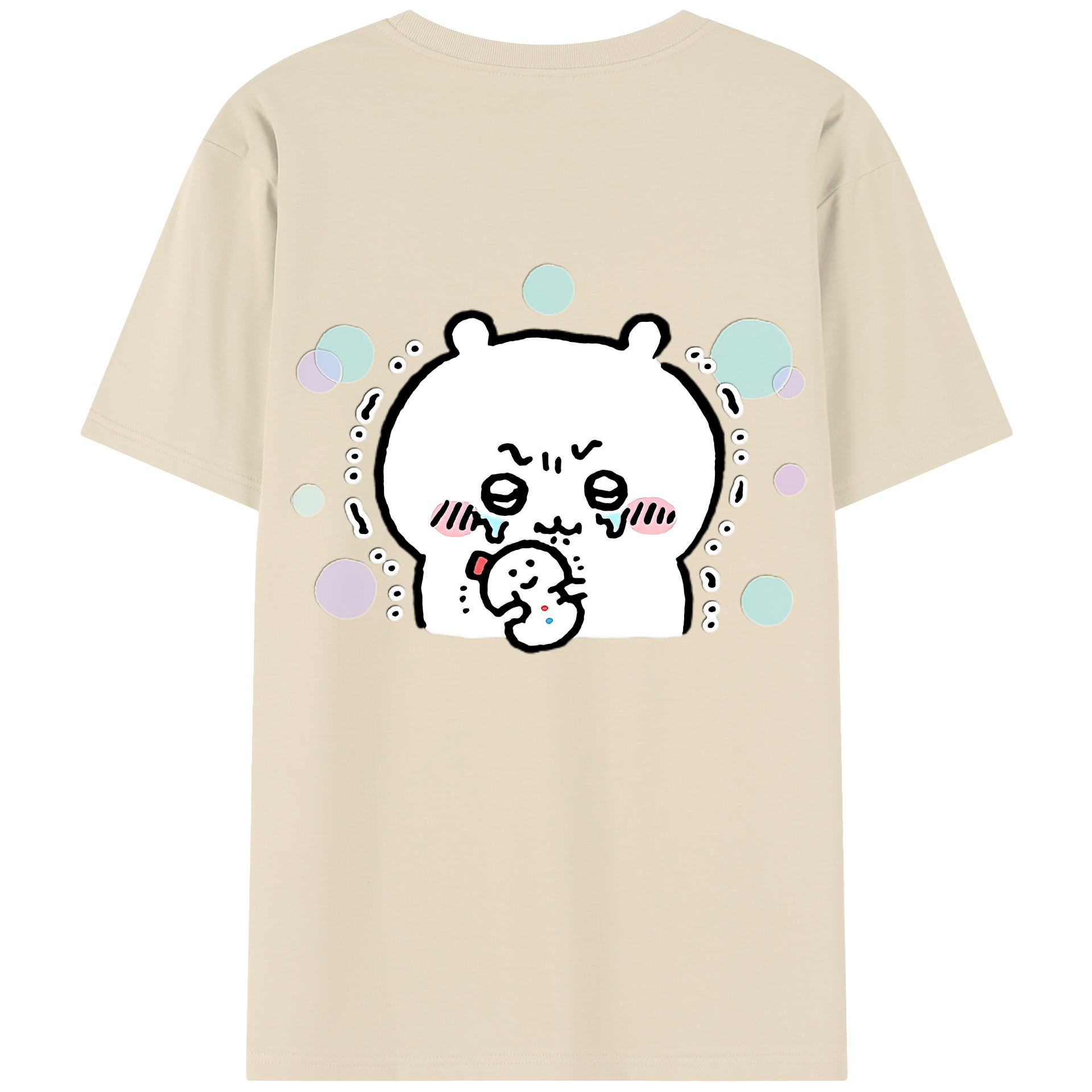 （画像用） ちいかわ ちいかわ Chii-kawa chiikawa 綿100％半袖Tシャツ（背面プリント）