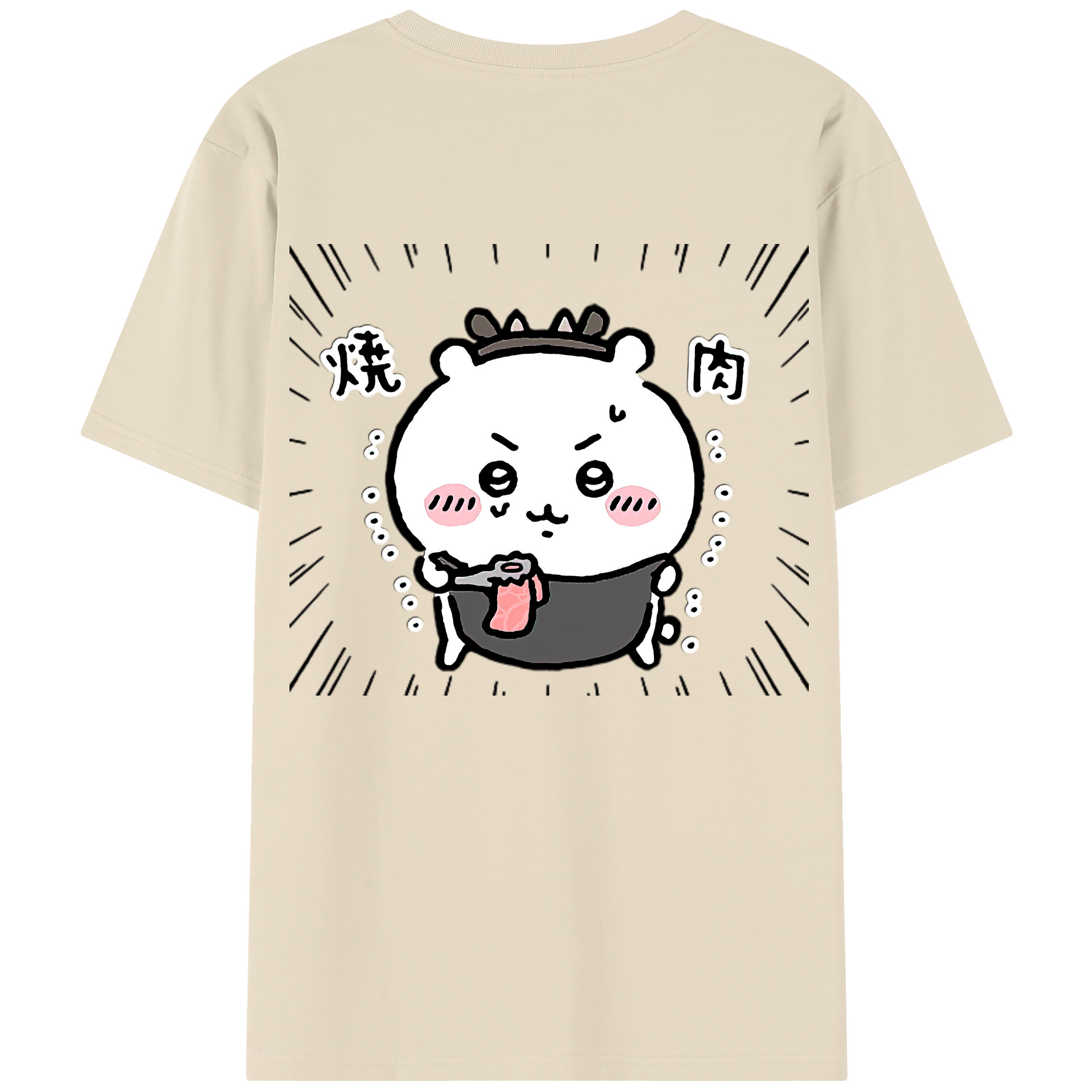 （画像用） ちいかわ ちいかわ Chii-kawa chiikawa 綿100％半袖Tシャツ（背面プリント）