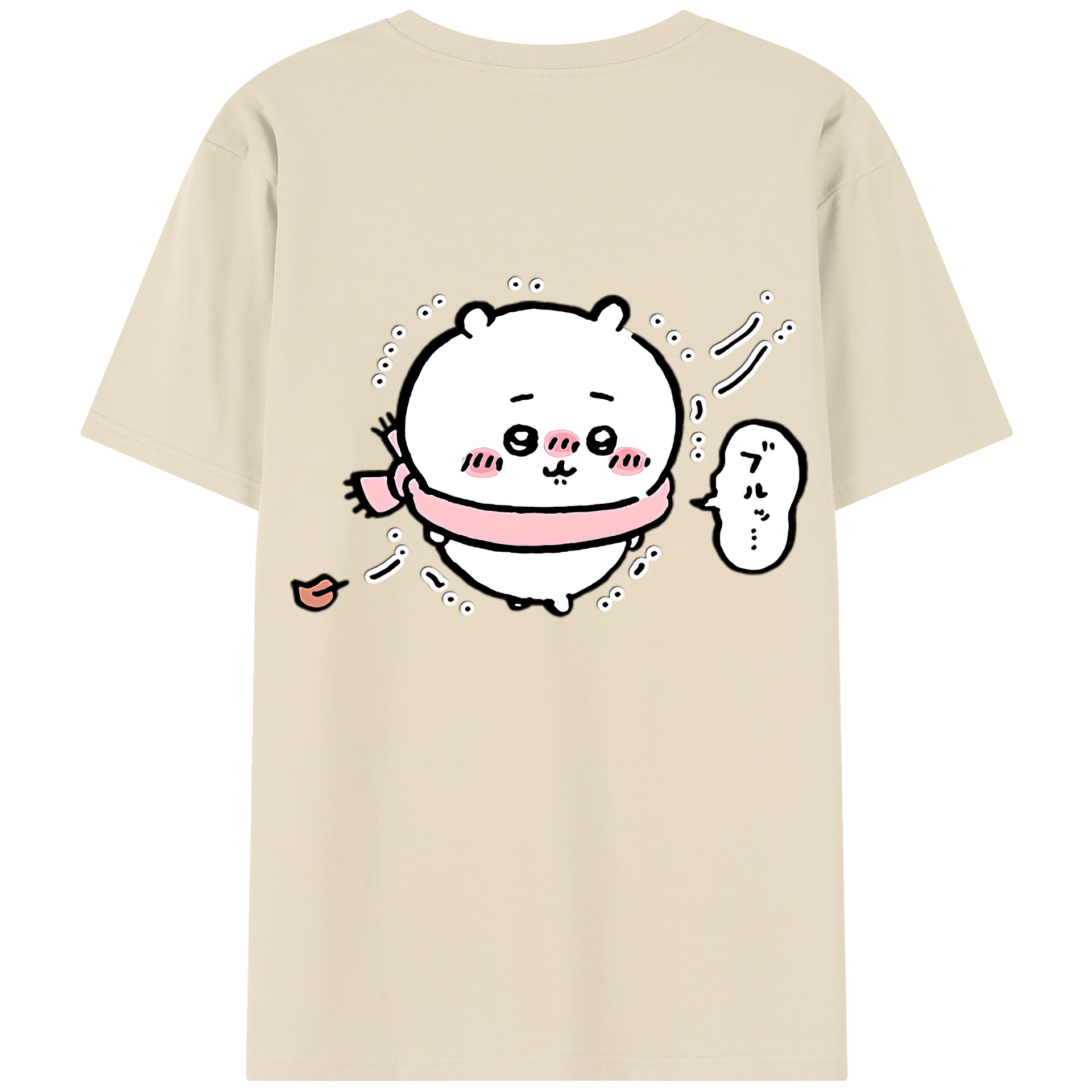 （画像用） ちいかわ ちいかわ Chii-kawa chiikawa 綿100％半袖Tシャツ（背面プリント）