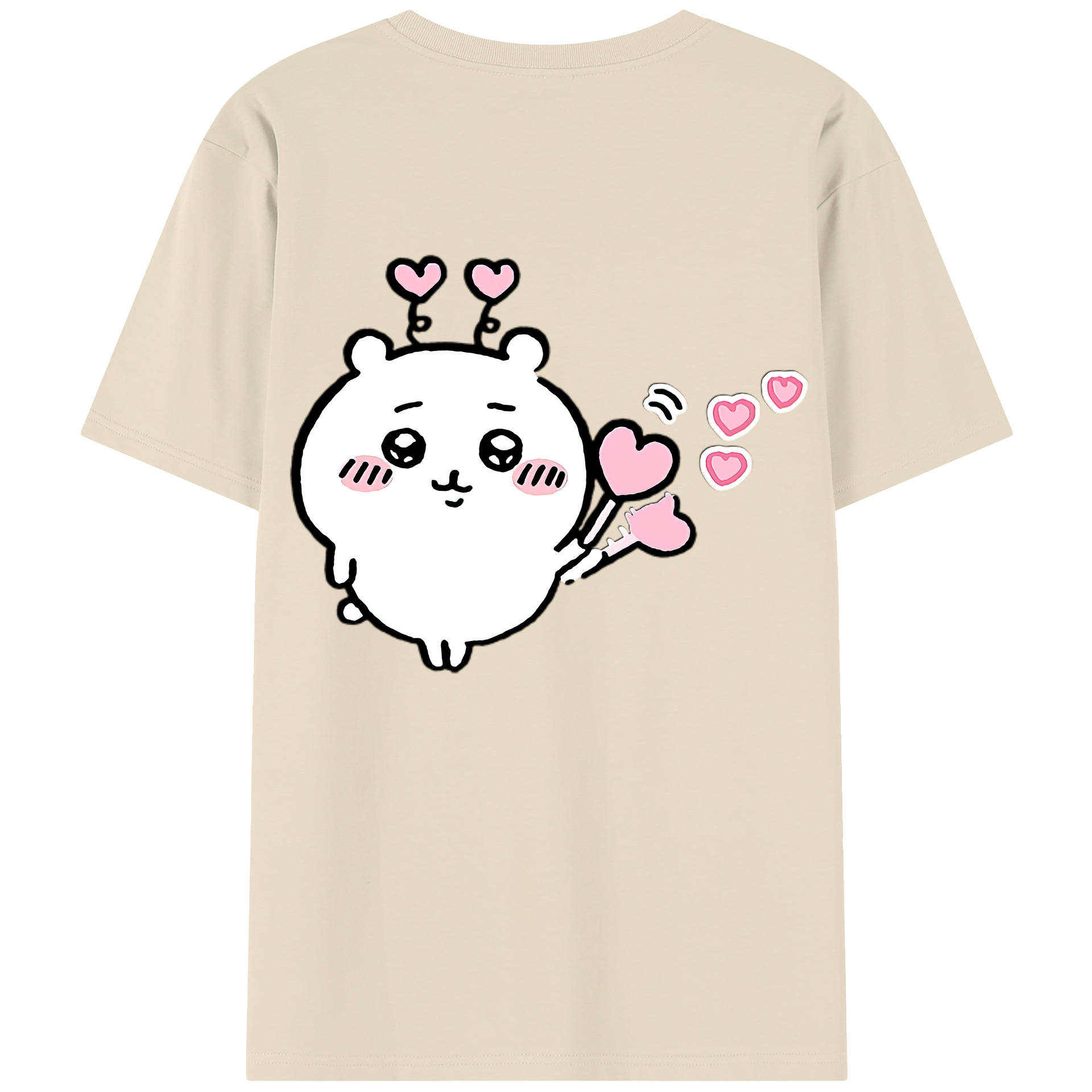 （画像用） ちいかわ ちいかわ Chii-kawa chiikawa 綿100％半袖Tシャツ（背面プリント）