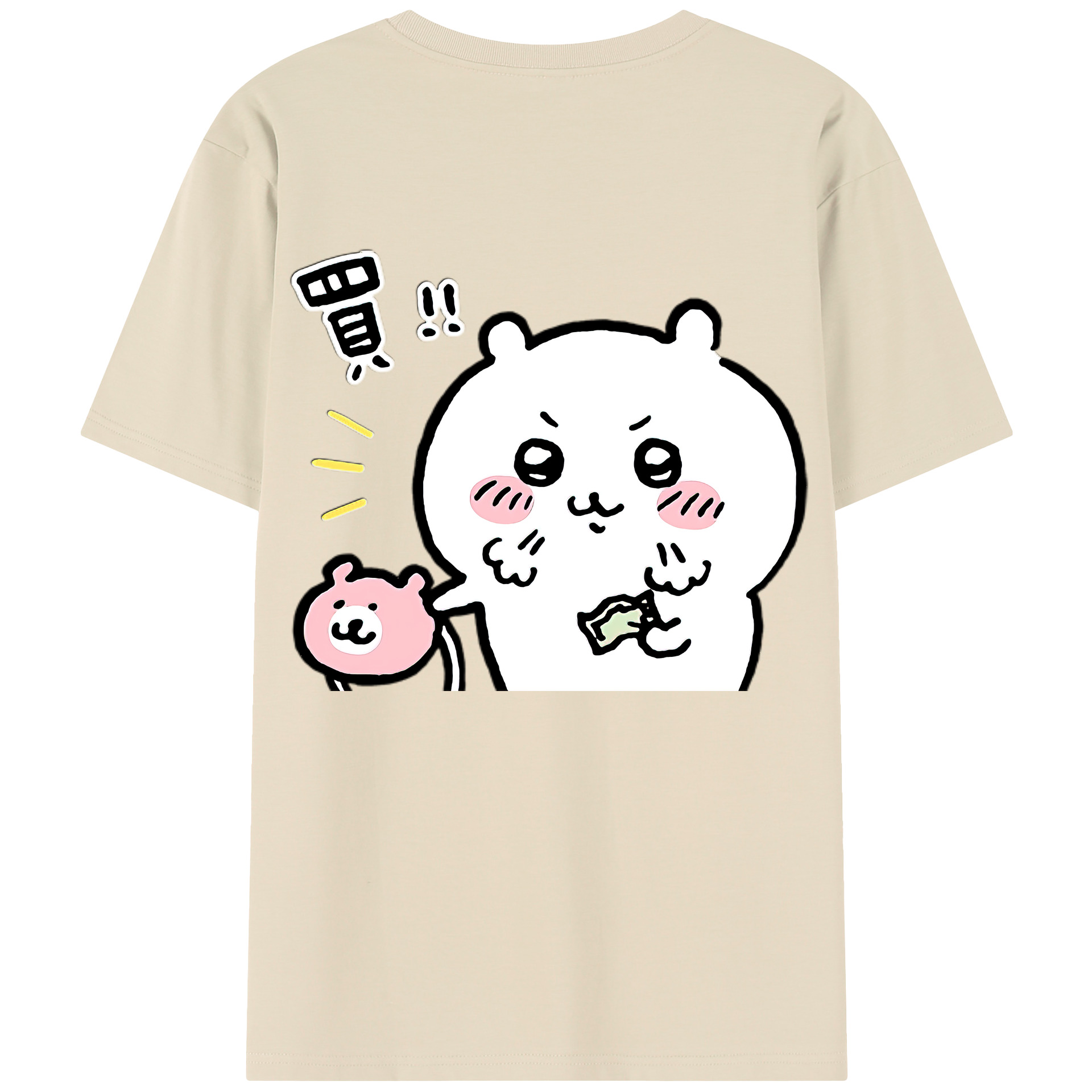 （画像用） ちいかわ ちいかわ Chii-kawa chiikawa 綿100％半袖Tシャツ（背面プリント）