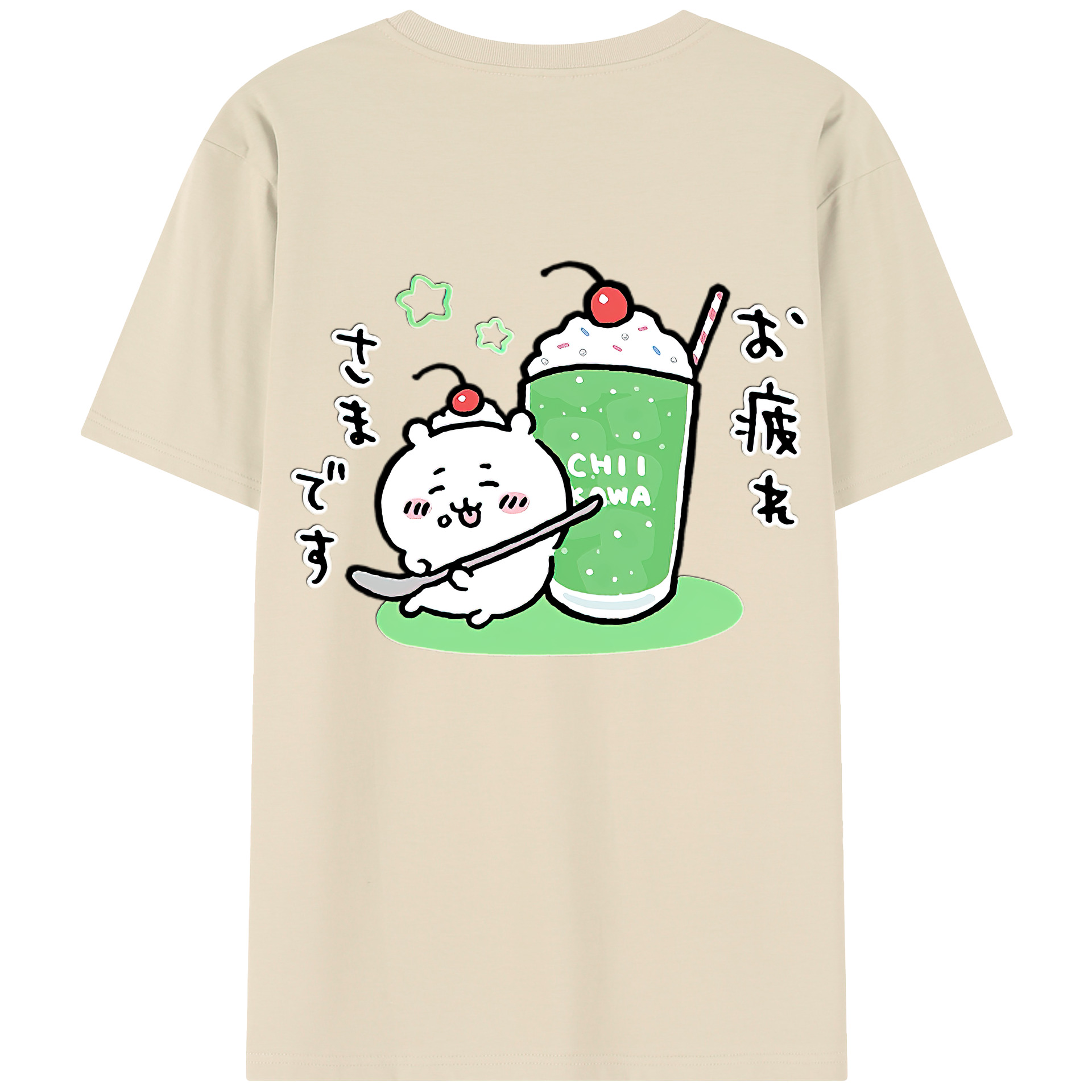 （画像用） ちいかわ ちいかわ Chii-kawa chiikawa 綿100％半袖Tシャツ（背面プリント）