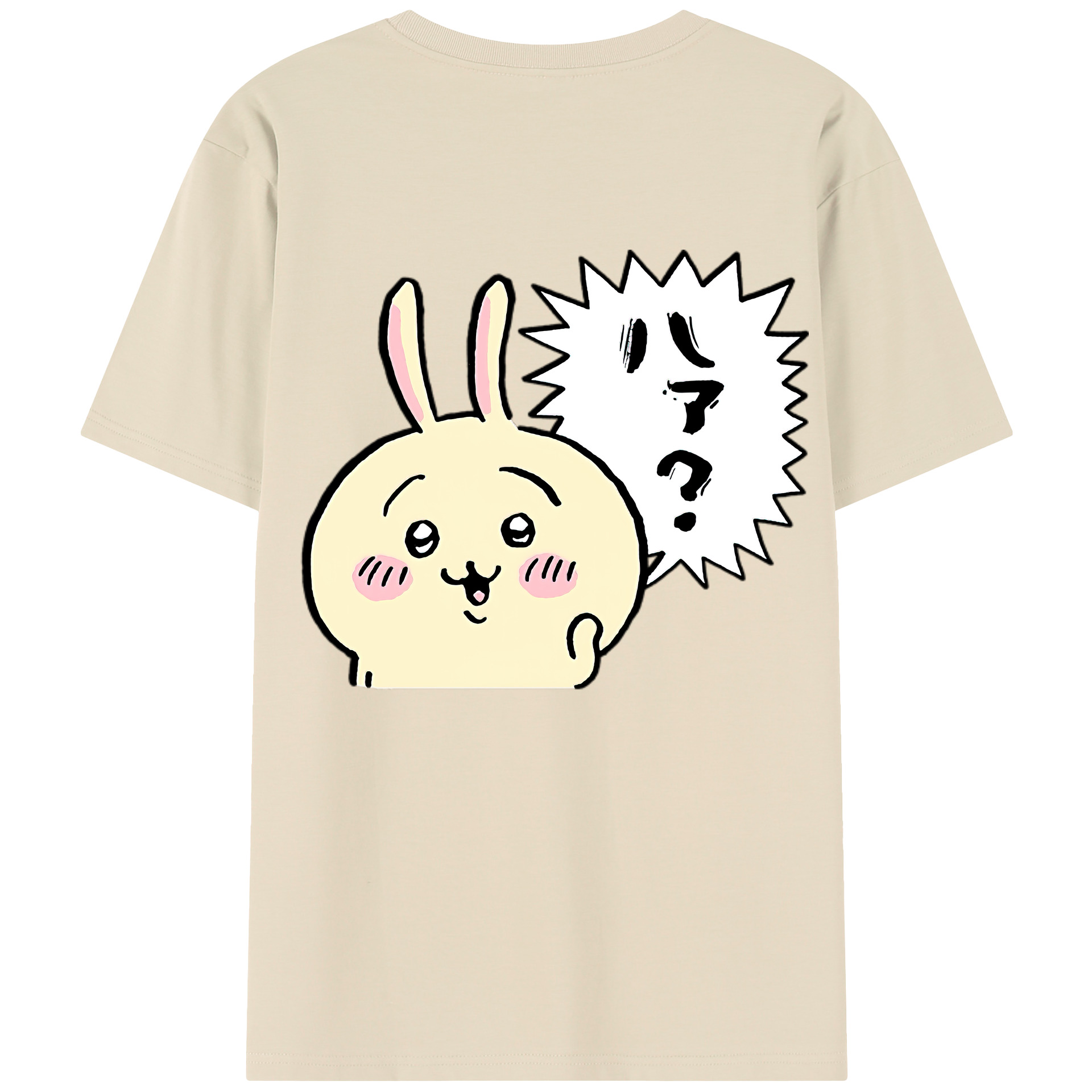 （画像用） ちいかわ うさぎ Chii-kawa usagi 綿100％半袖Tシャツ（背面プリント）
