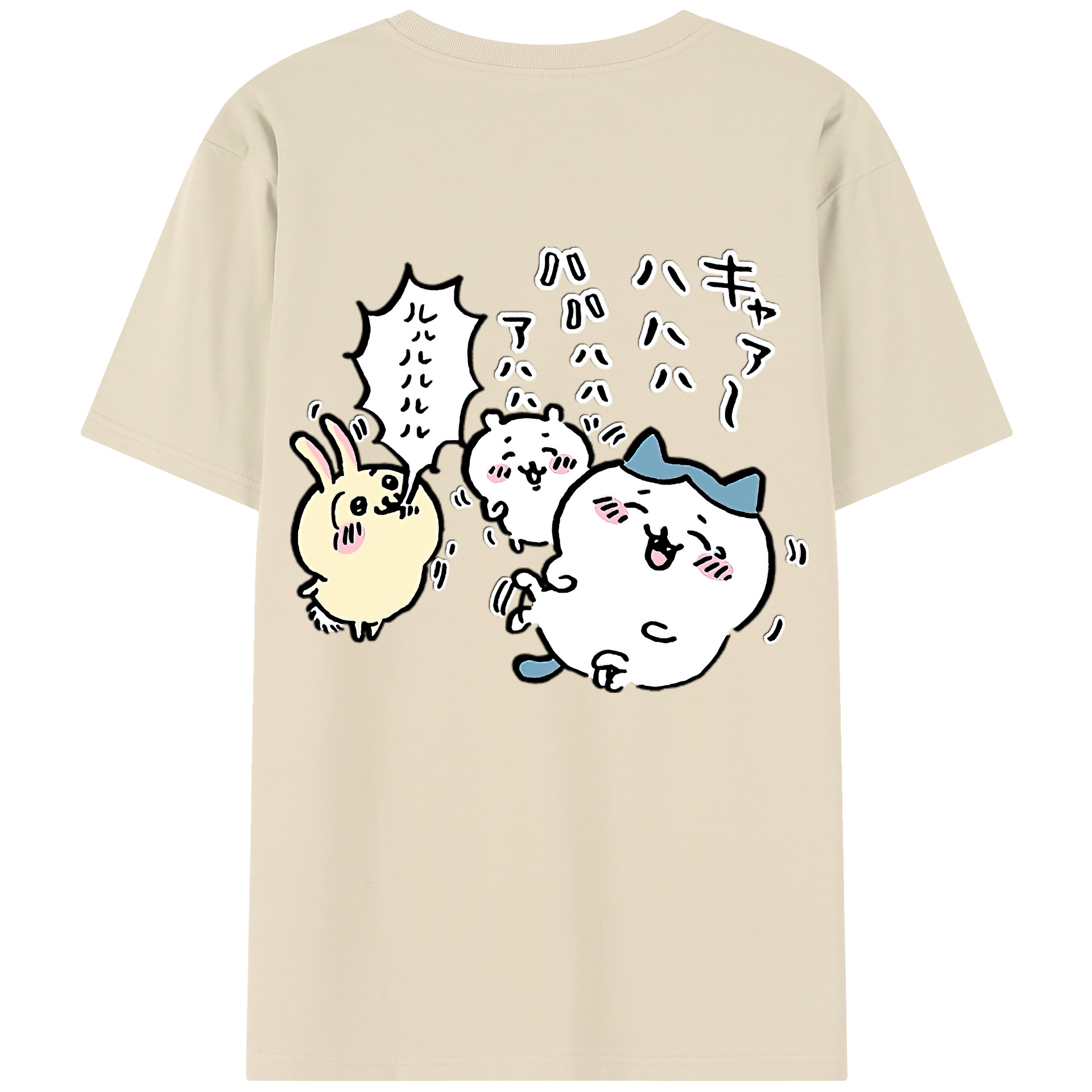 （画像用） ちいかわ うさぎ Chii-kawa usagi 綿100％半袖Tシャツ（背面プリント）
