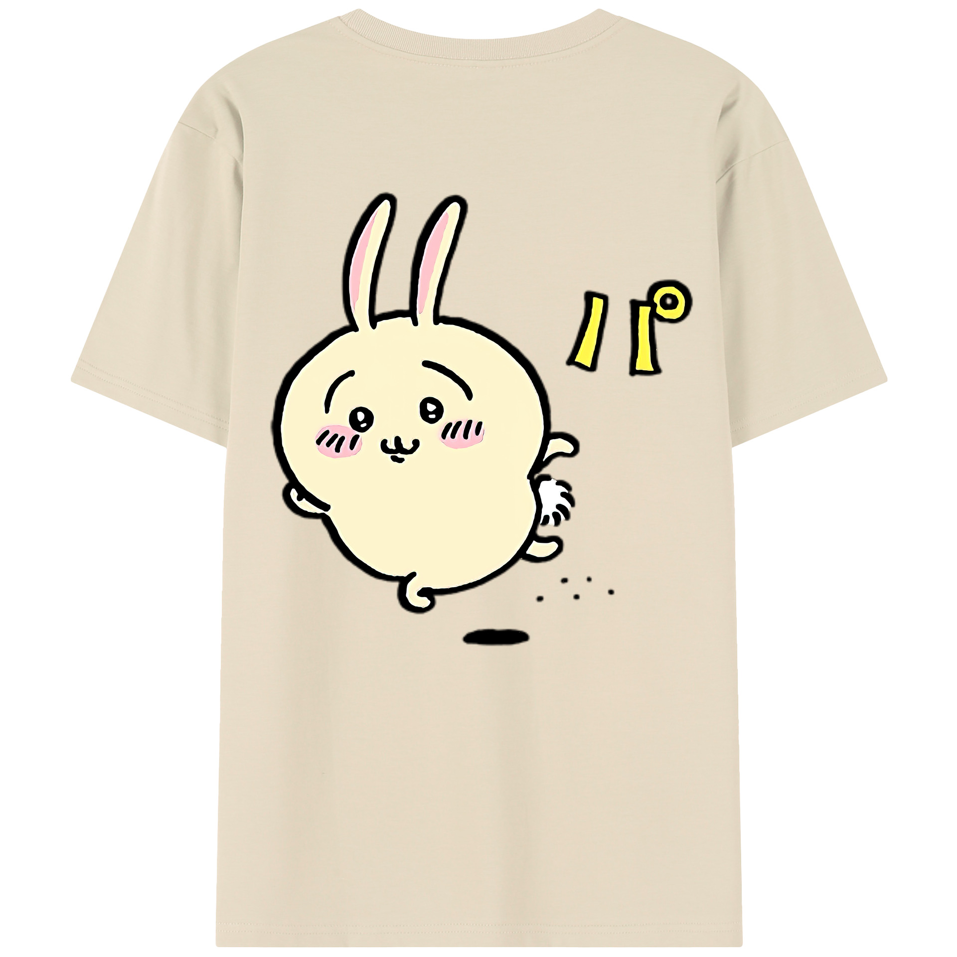（画像用） ちいかわ うさぎ Chii-kawa usagi 綿100％半袖Tシャツ（背面プリント）