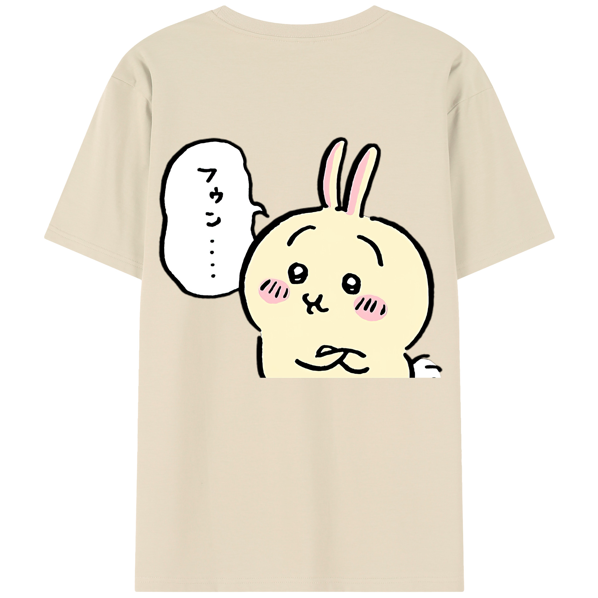 （画像用） ちいかわ うさぎ Chii-kawa usagi 綿100％半袖Tシャツ（背面プリント）