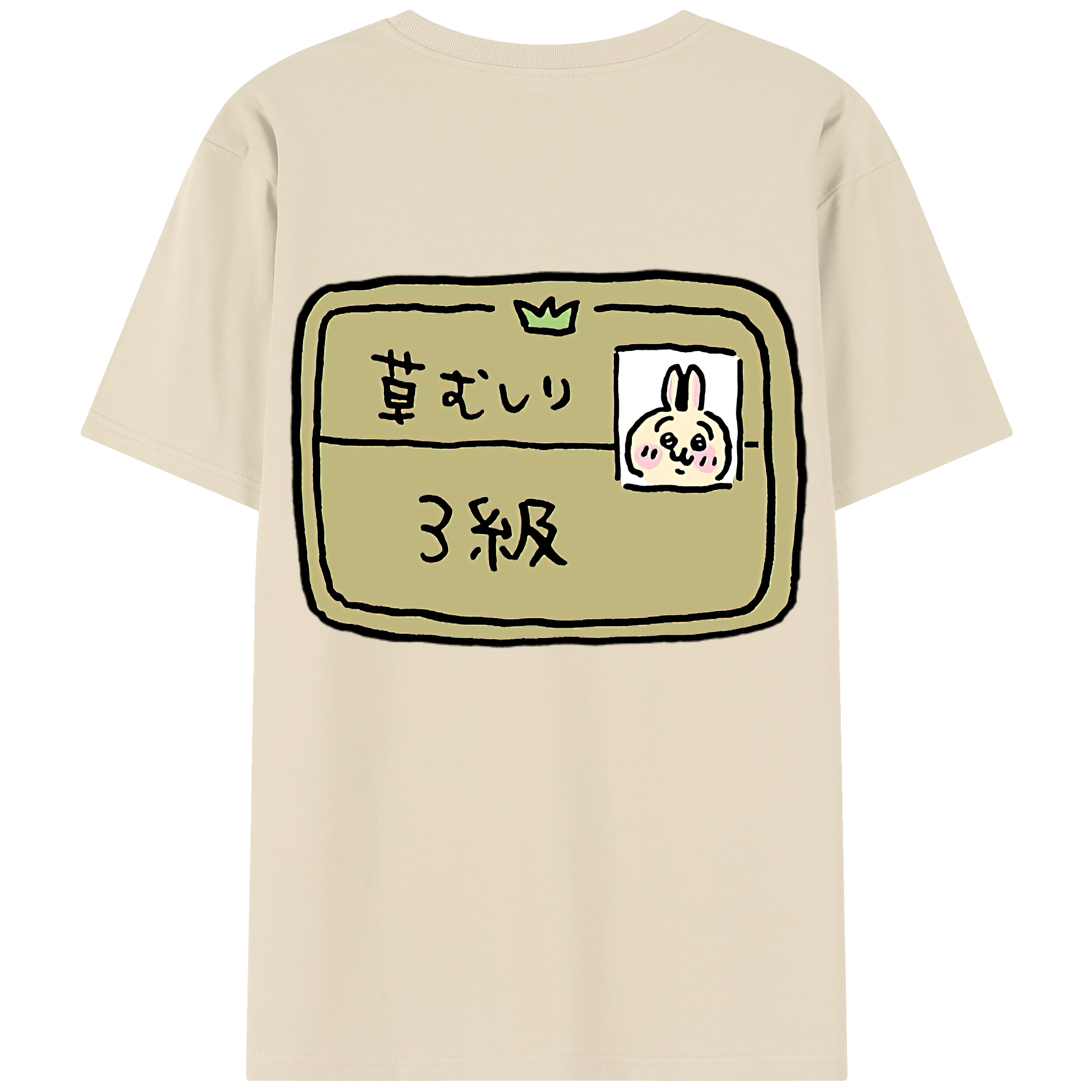 （画像用） ちいかわ うさぎ Chii-kawa usagi 綿100％半袖Tシャツ（背面プリント）