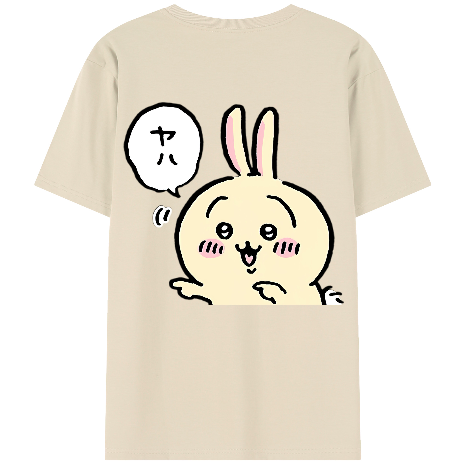 （画像用） ちいかわ うさぎ Chii-kawa usagi 綿100％半袖Tシャツ（背面プリント）
