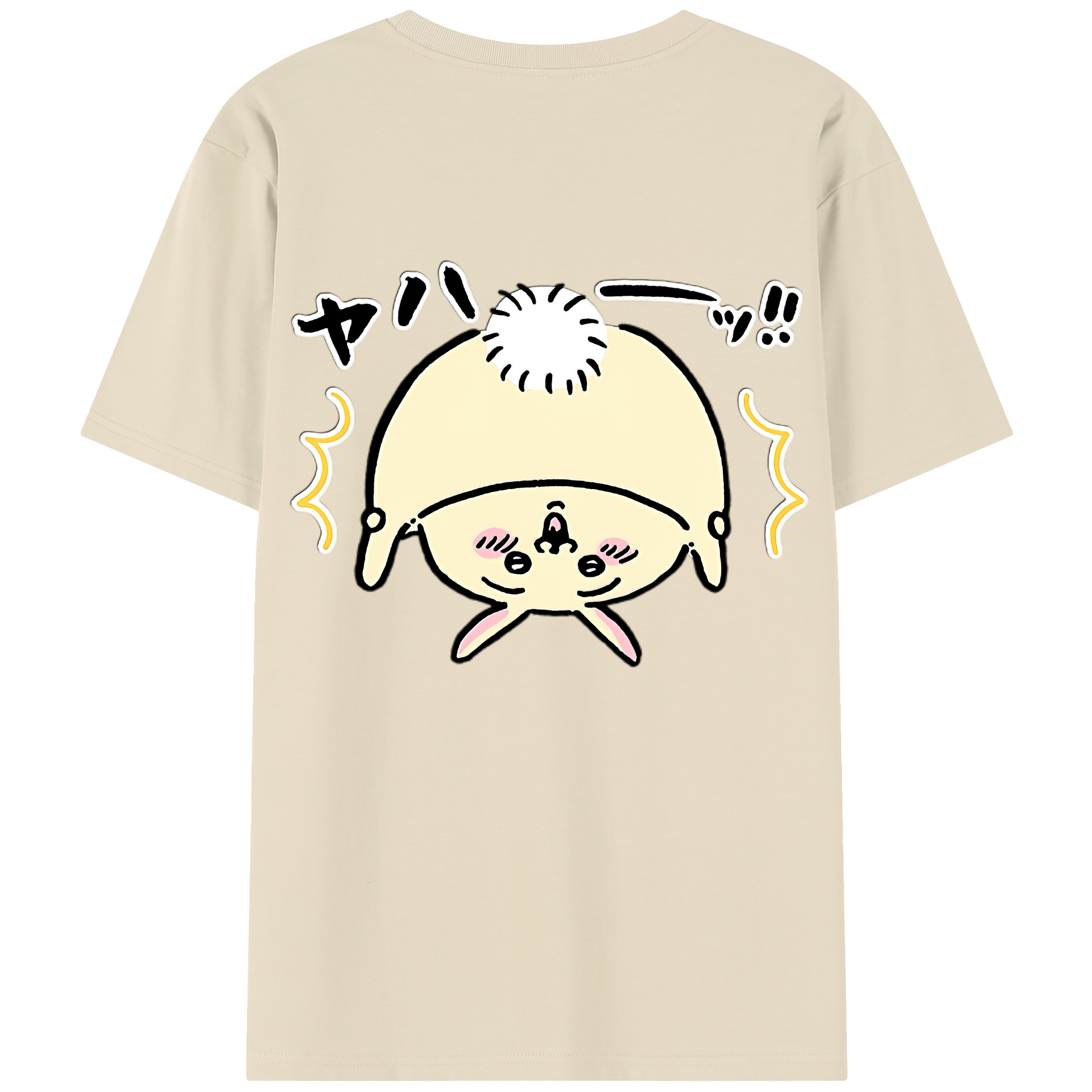 （画像用） ちいかわ うさぎ Chii-kawa usagi 綿100％半袖Tシャツ（背面プリント）