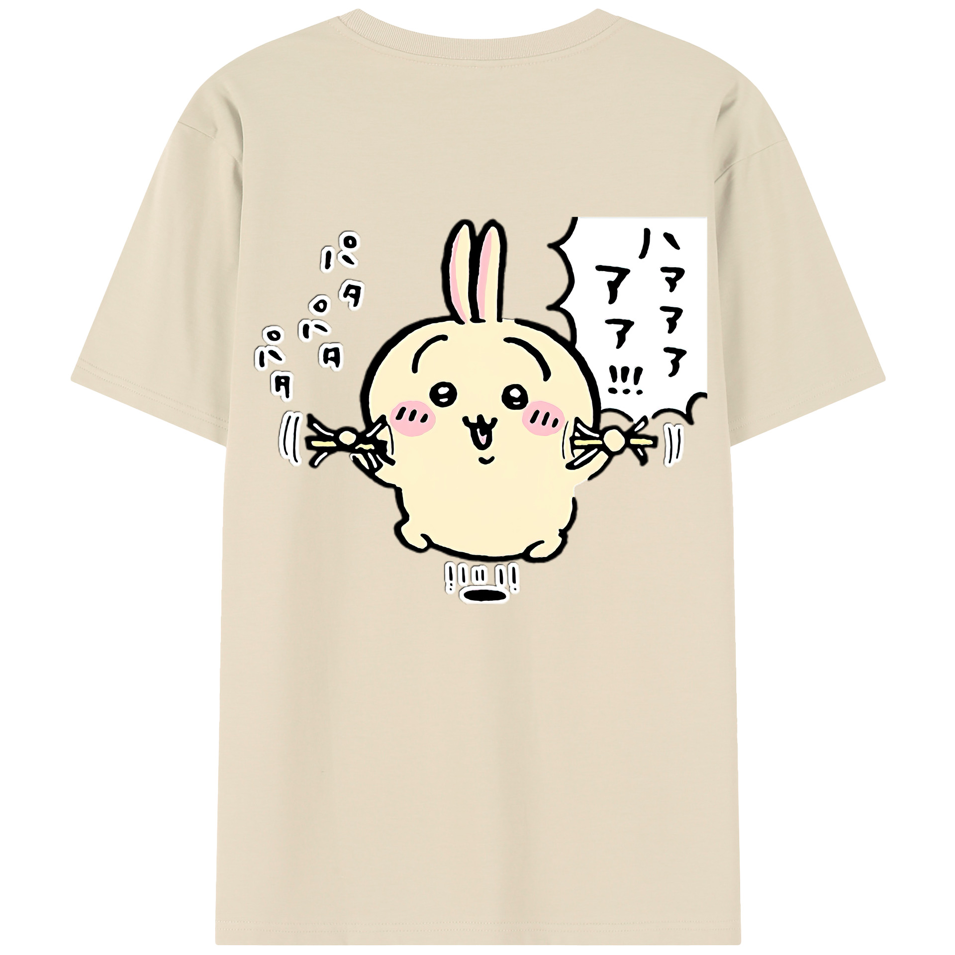 （画像用） ちいかわ うさぎ Chii-kawa usagi 綿100％半袖Tシャツ（背面プリント）