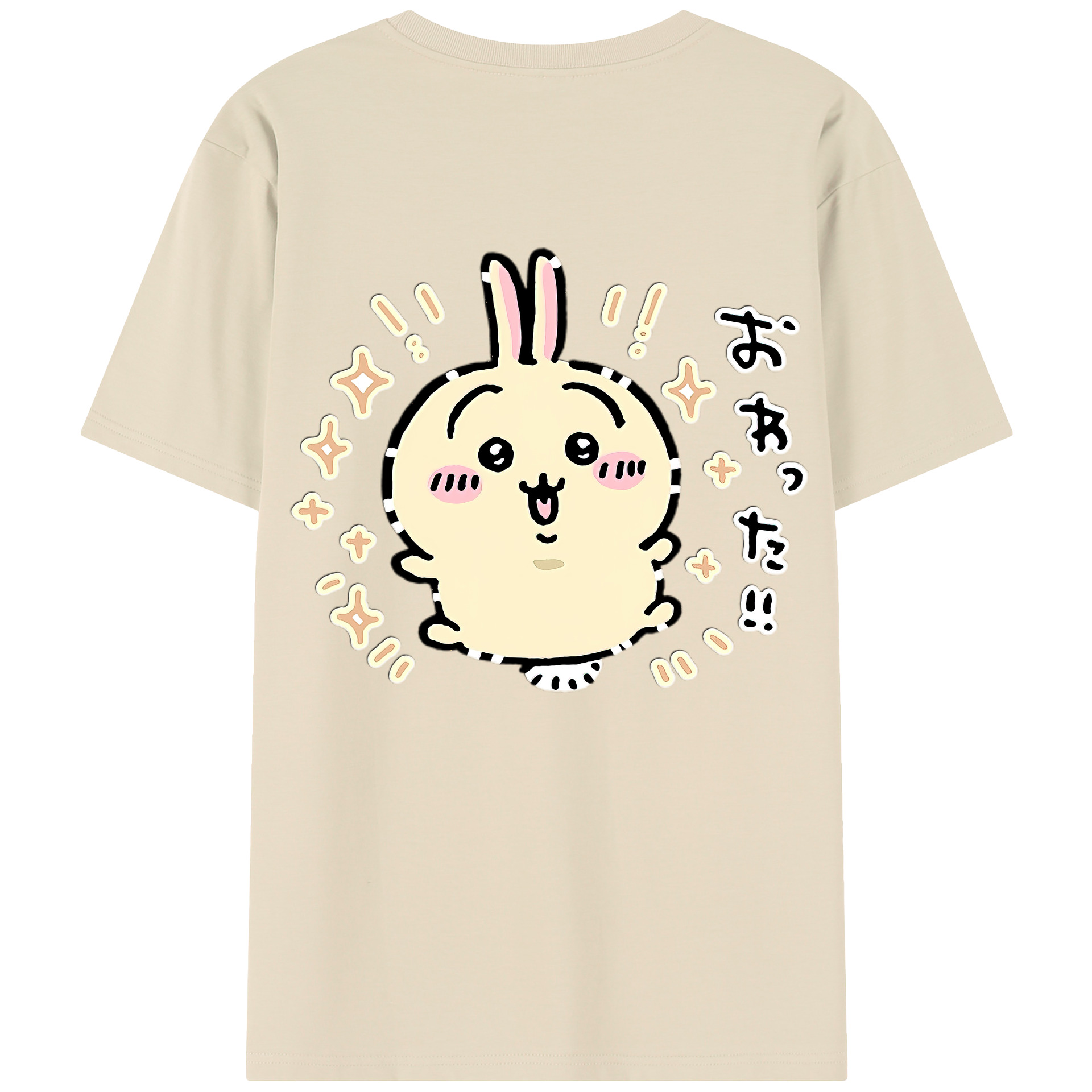 （画像用） ちいかわ うさぎ Chii-kawa usagi 綿100％半袖Tシャツ（背面プリント）