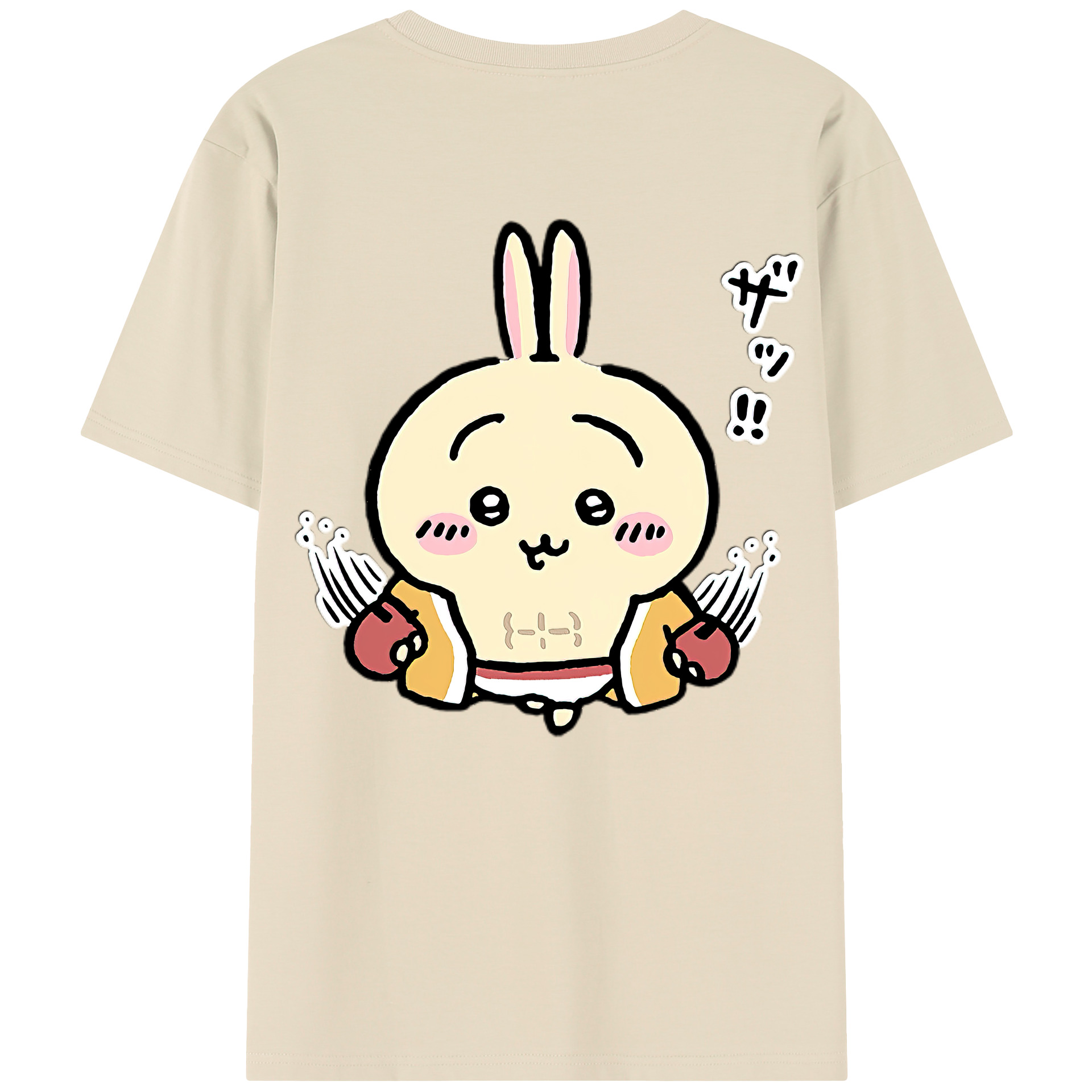 （画像用） ちいかわ うさぎ Chii-kawa usagi 綿100％半袖Tシャツ（背面プリント）