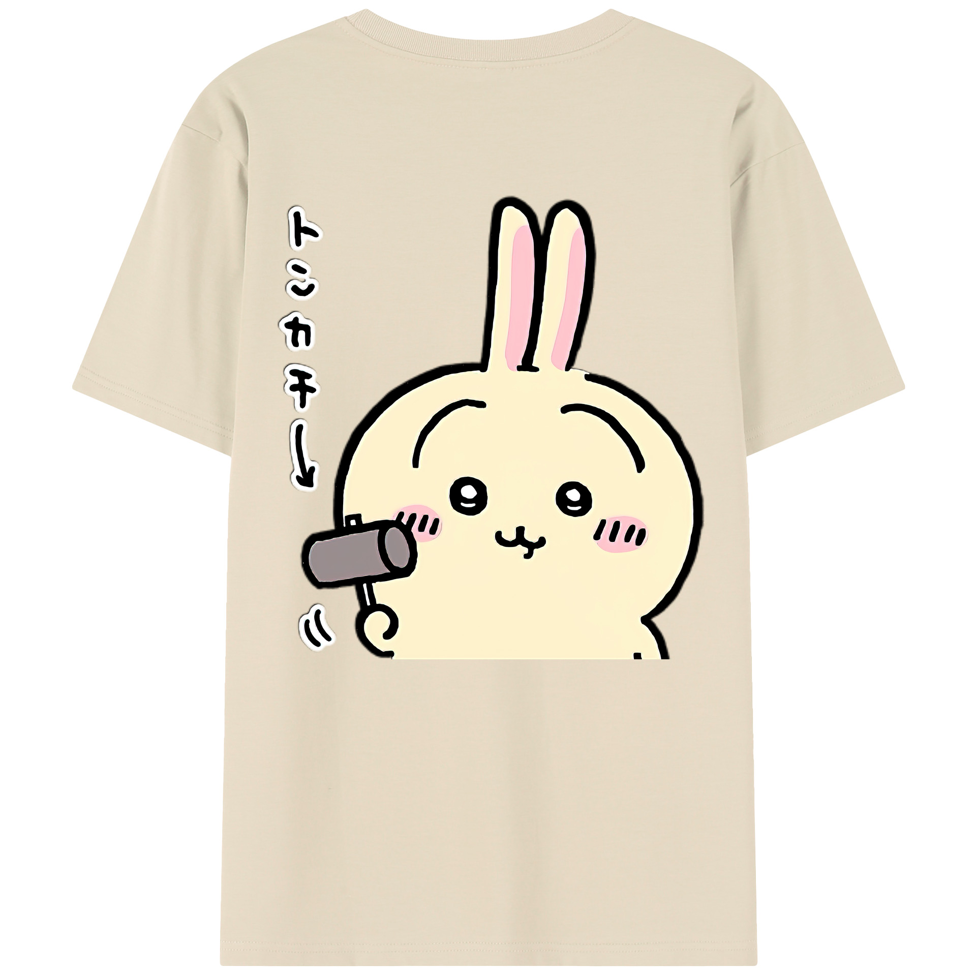 （画像用） ちいかわ うさぎ Chii-kawa usagi 綿100％半袖Tシャツ（背面プリント）