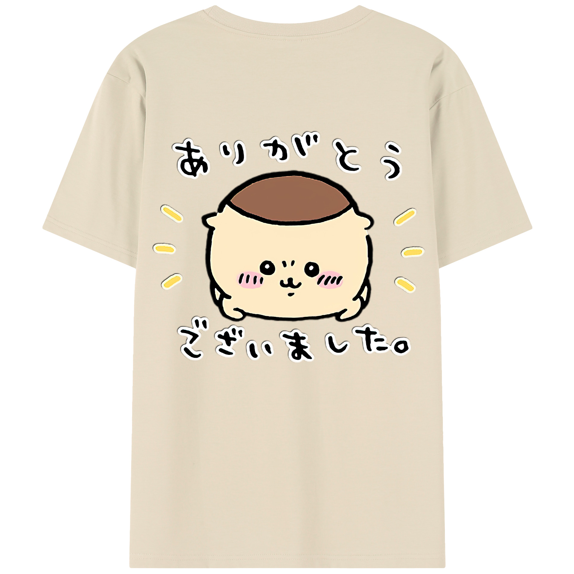 （画像用） ちいかわ くりまんじゅう Chii-kawa kuri manjū 綿100％半袖Tシャツ（背面プリント）