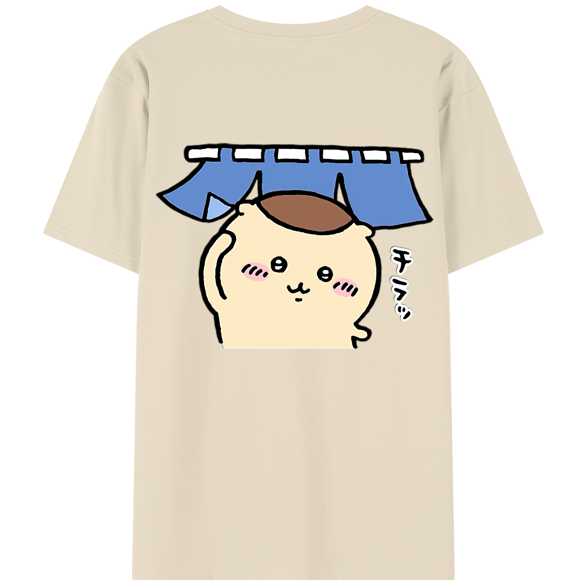 （画像用） ちいかわ くりまんじゅう Chii-kawa kuri manjū 綿100％半袖Tシャツ（背面プリント）