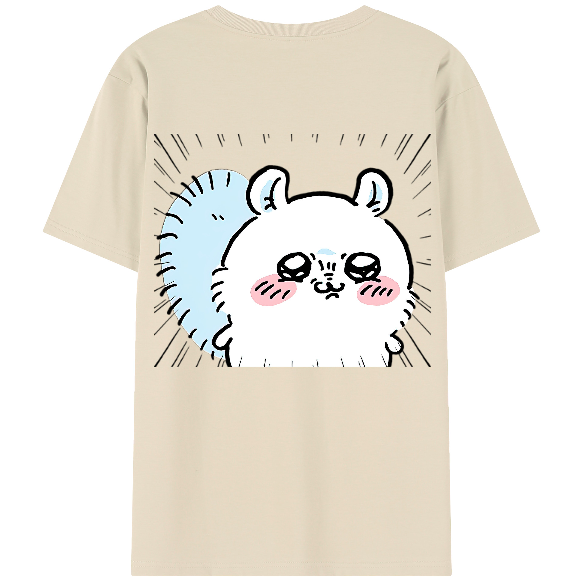 （画像用） ちいかわ モモンガ Chii-kawa Momonga 綿100％半袖Tシャツ（背面プリント）