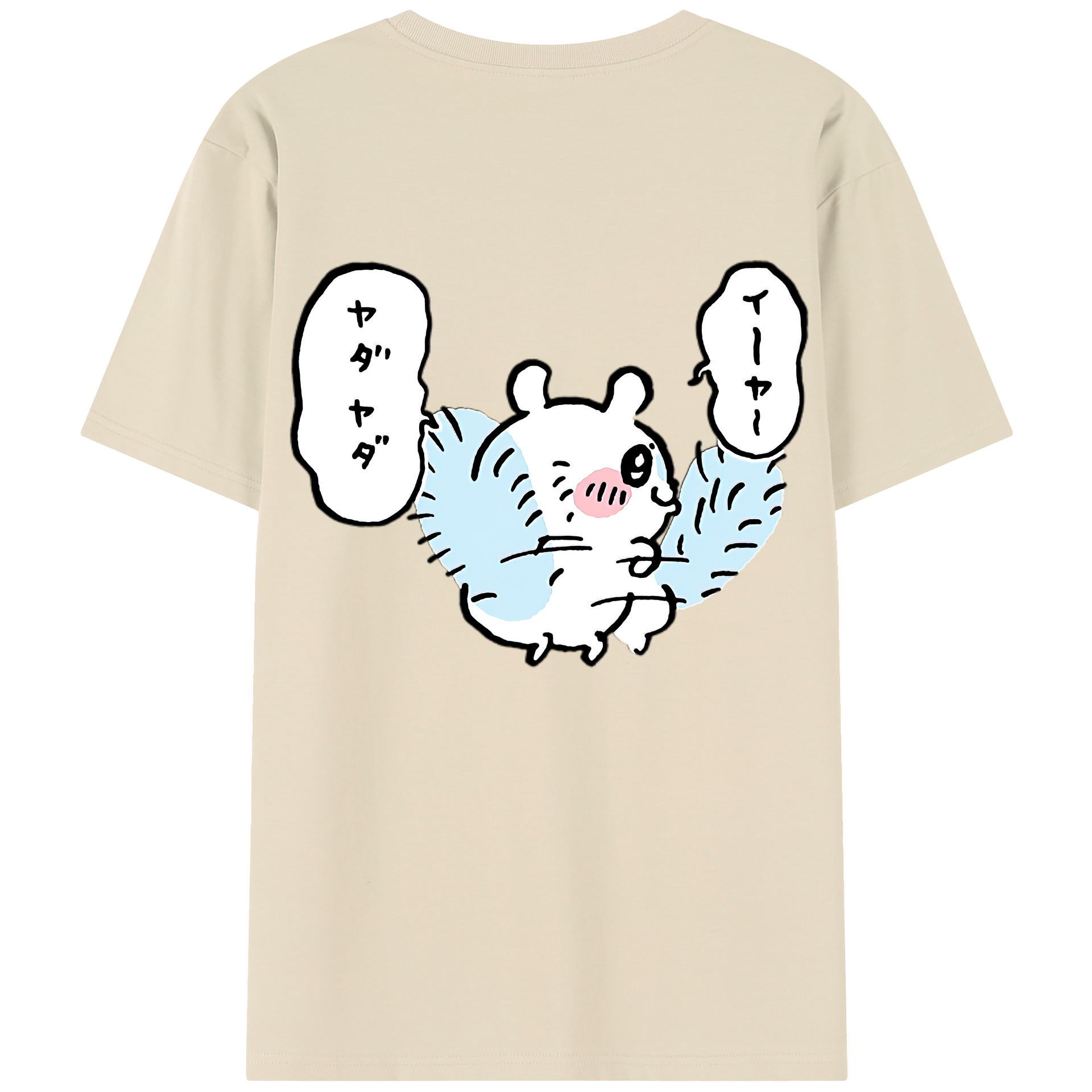 （画像用） ちいかわ モモンガ Chii-kawa Momonga 綿100％半袖Tシャツ（背面プリント）