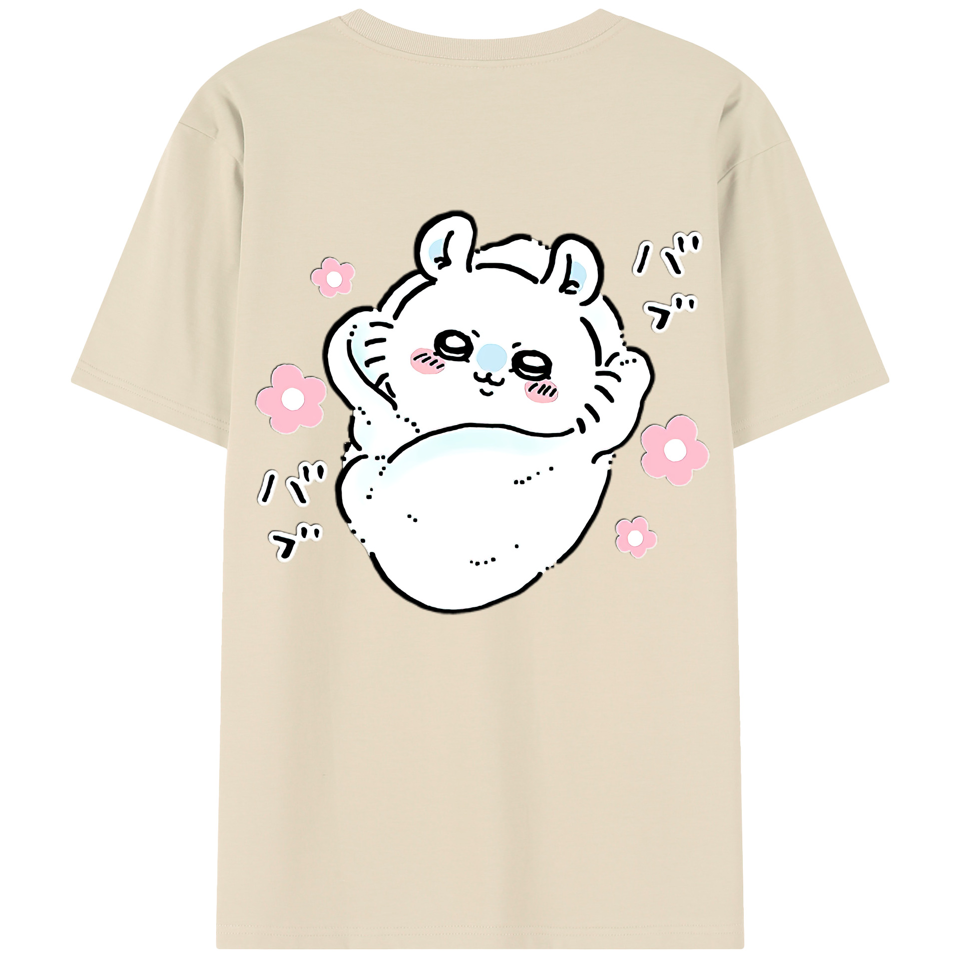 （画像用） ちいかわ モモンガ Chii-kawa Momonga 綿100％半袖Tシャツ（背面プリント）