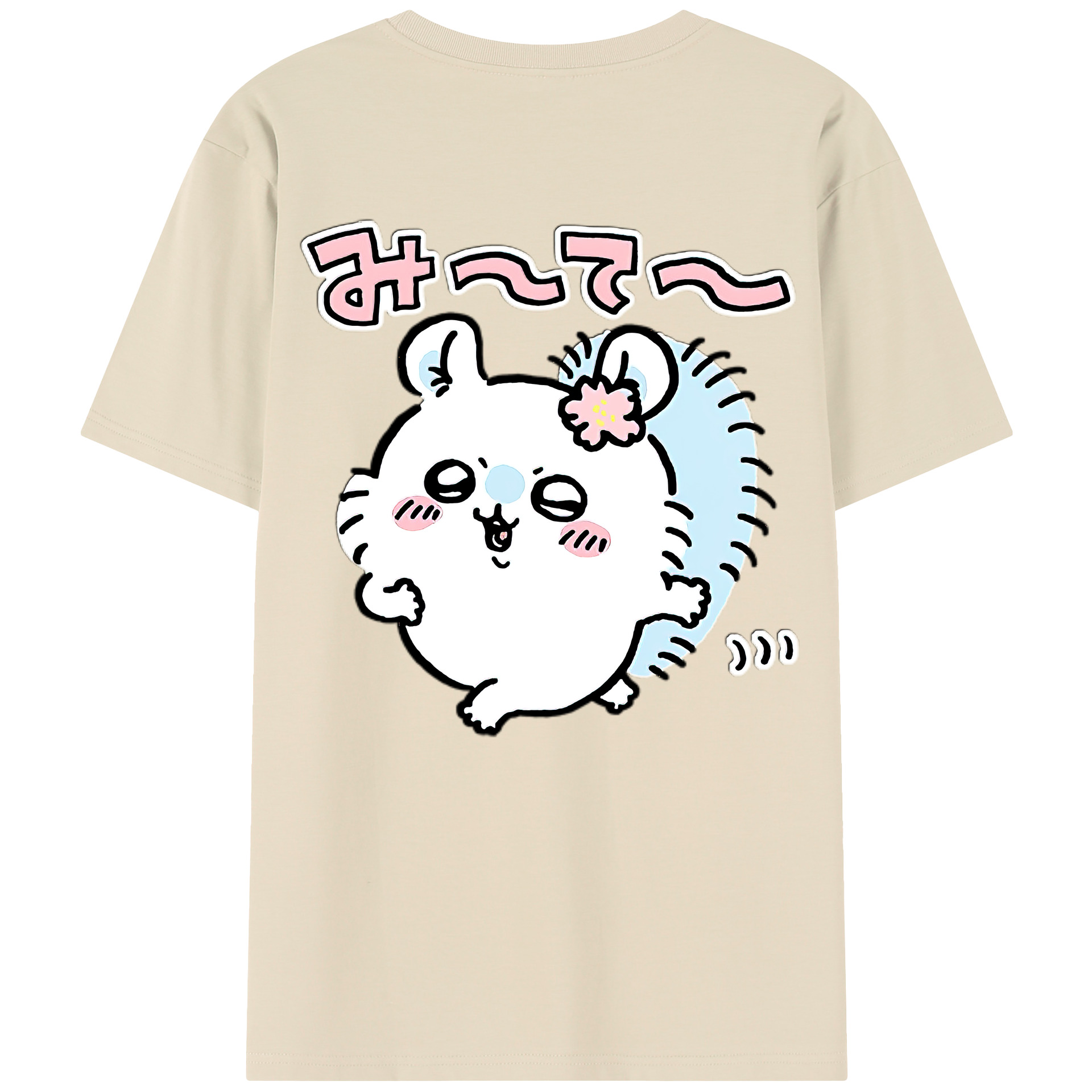 （画像用） ちいかわ モモンガ Chii-kawa Momonga 綿100％半袖Tシャツ（背面プリント）