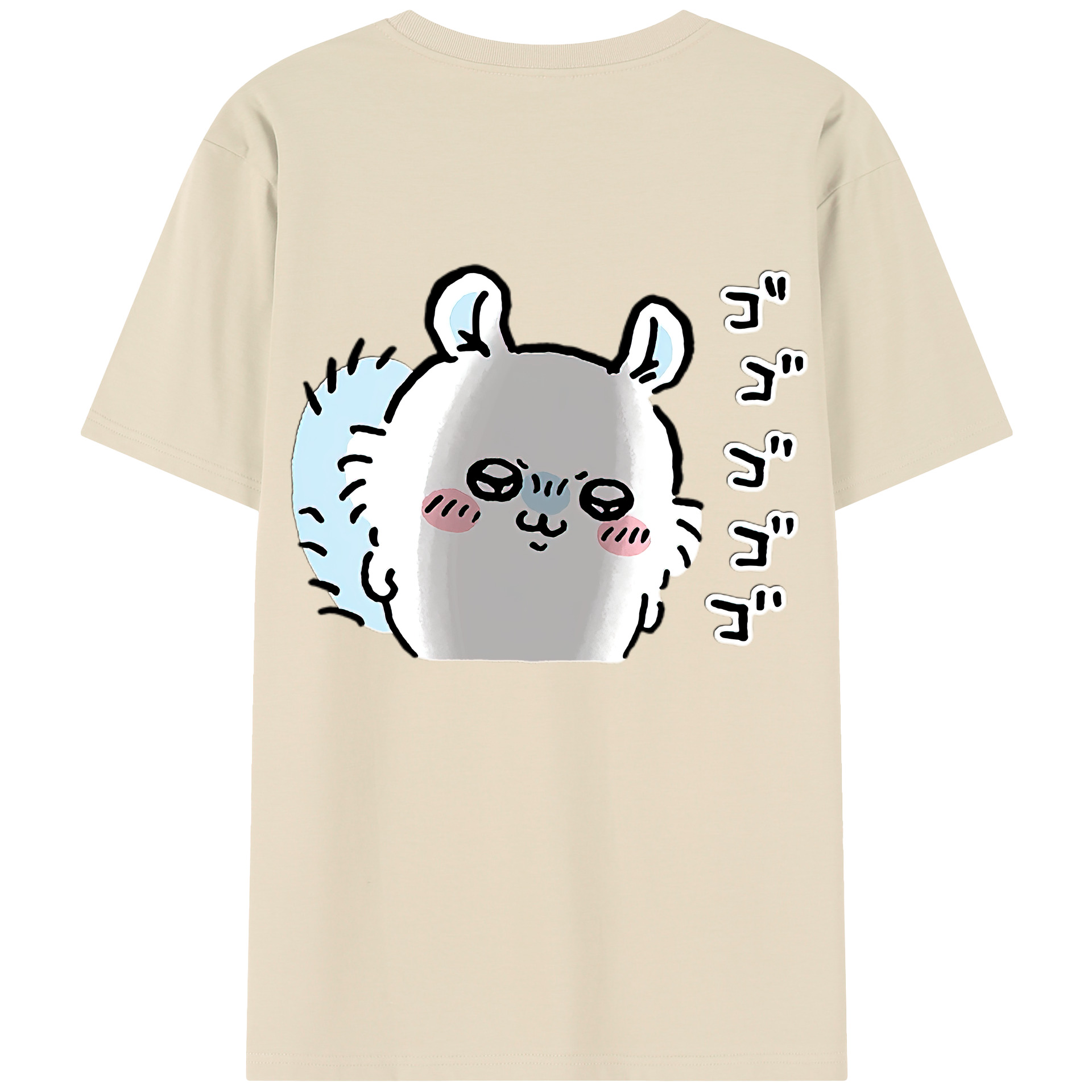 （画像用） ちいかわ モモンガ Chii-kawa Momonga 綿100％半袖Tシャツ（背面プリント）