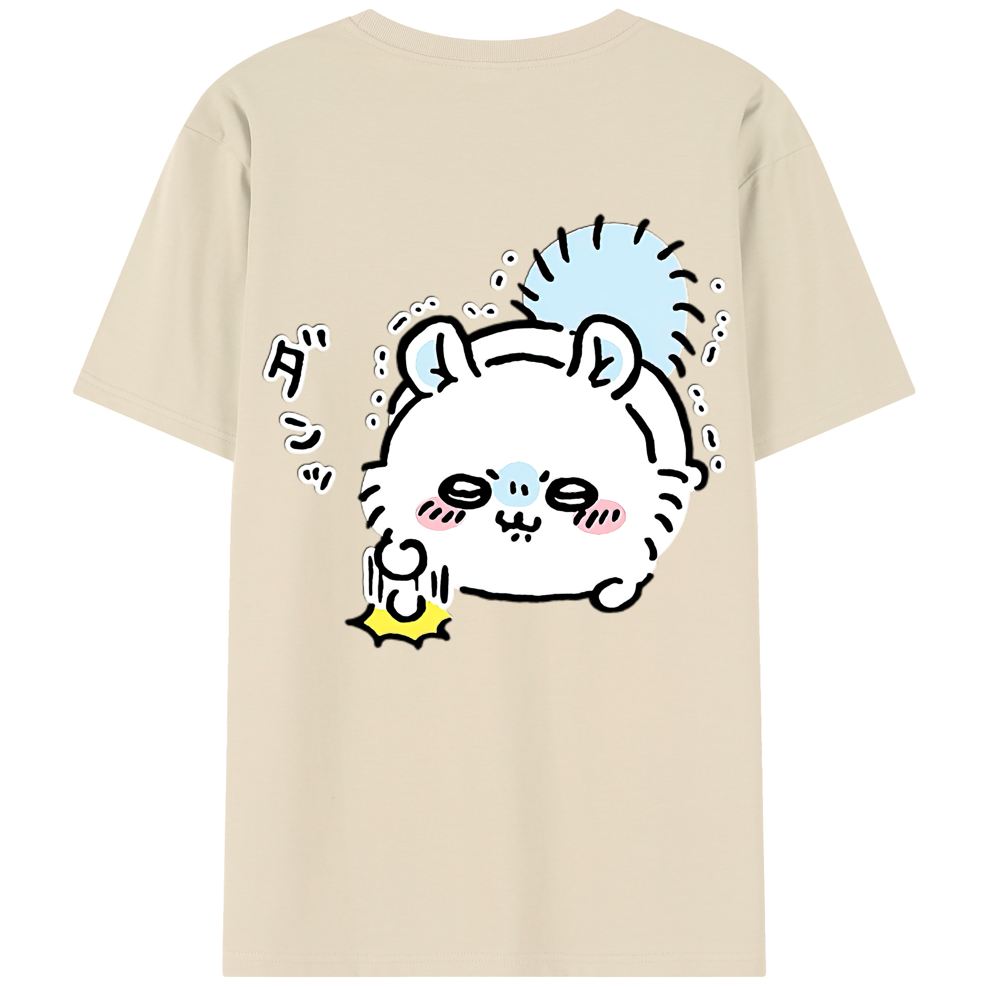 （画像用） ちいかわ モモンガ Chii-kawa Momonga 綿100％半袖Tシャツ（背面プリント）