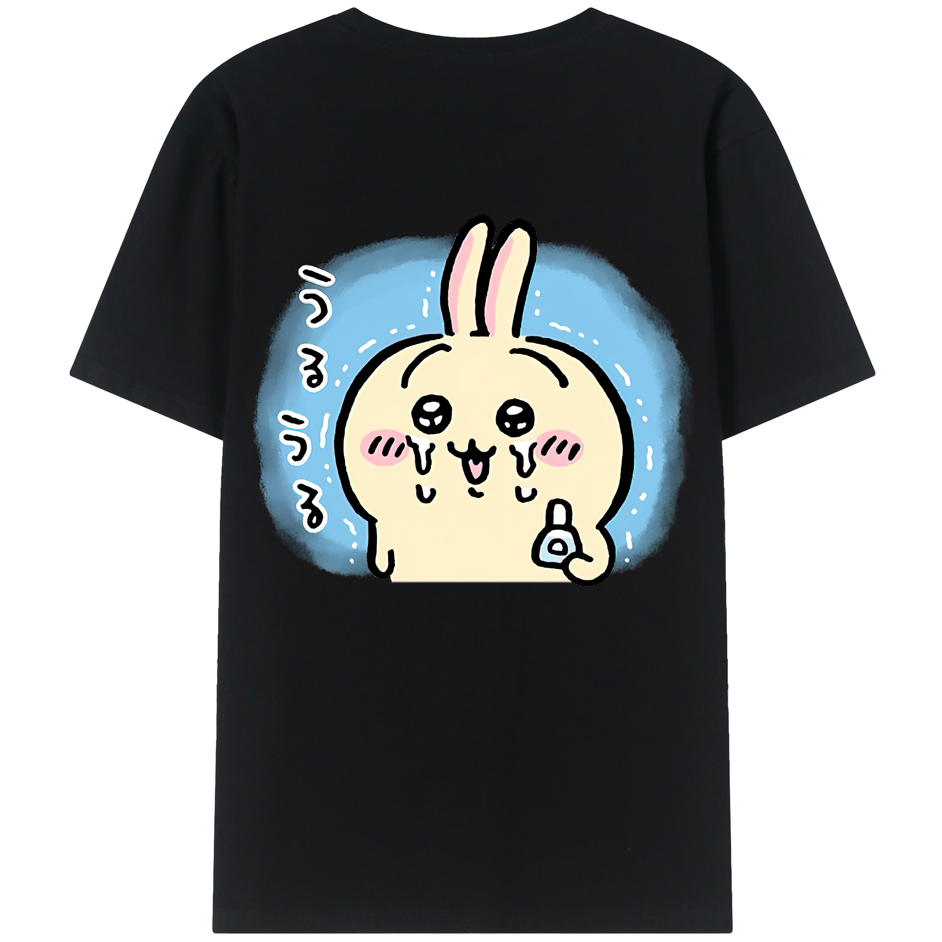 （画像用） ちいかわ うさぎ Chii-kawa usagi 綿100％半袖Tシャツ（背面プリント）
