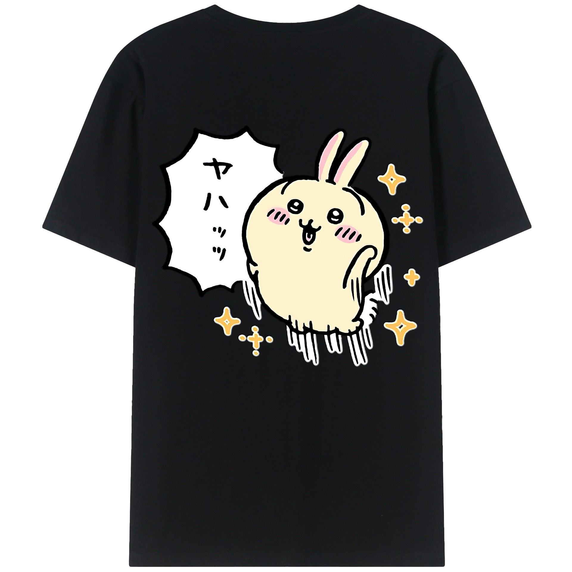 （画像用） ちいかわ うさぎ Chii-kawa usagi 綿100％半袖Tシャツ（背面プリント）