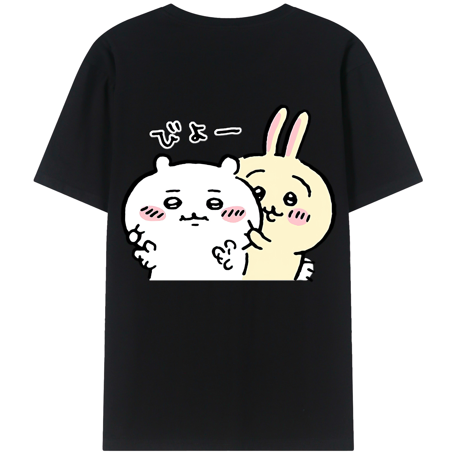 （画像用） ちいかわ うさぎ Chii-kawa usagi 綿100％半袖Tシャツ（背面プリント）