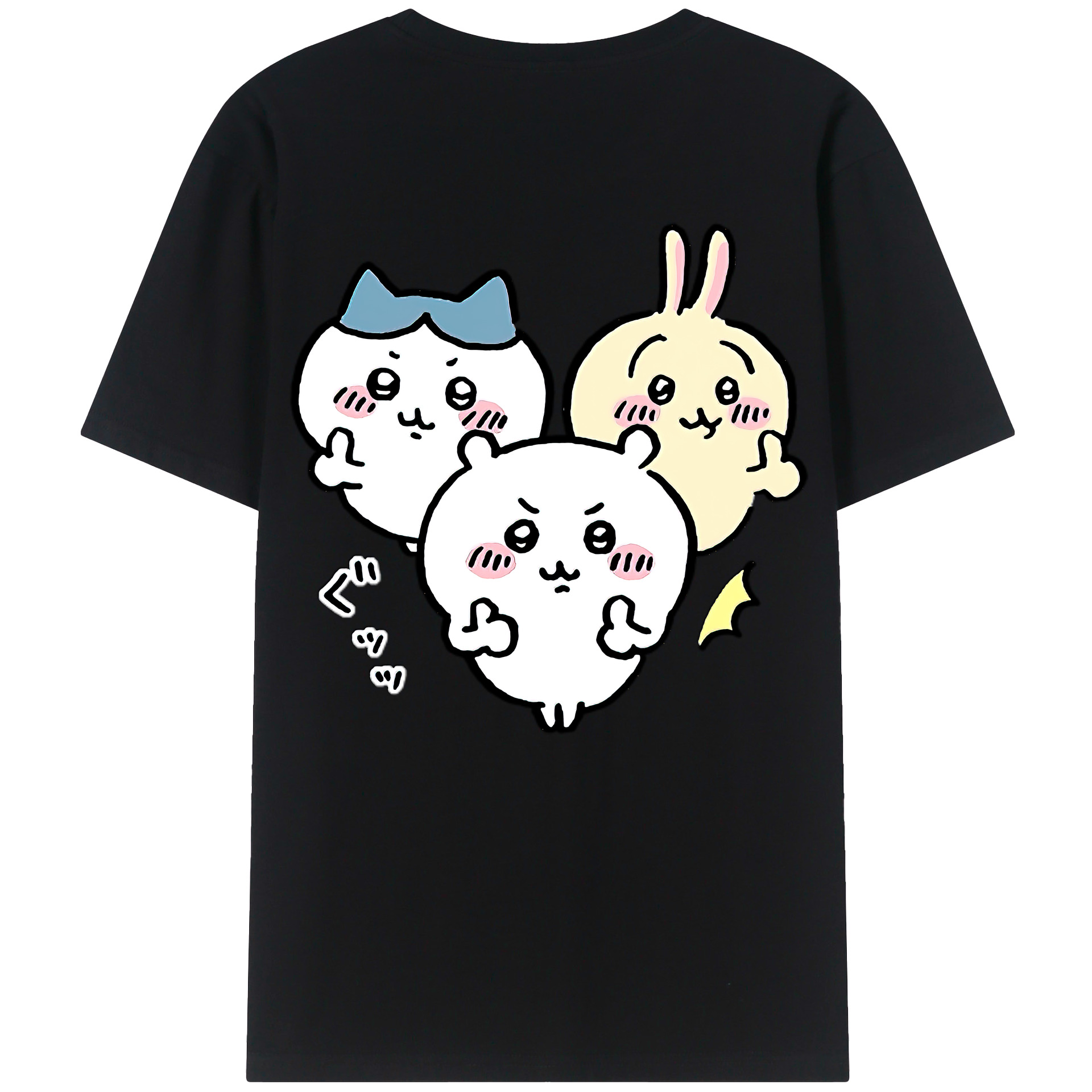（画像用） ちいかわ うさぎ Chii-kawa usagi 綿100％半袖Tシャツ（背面プリント）