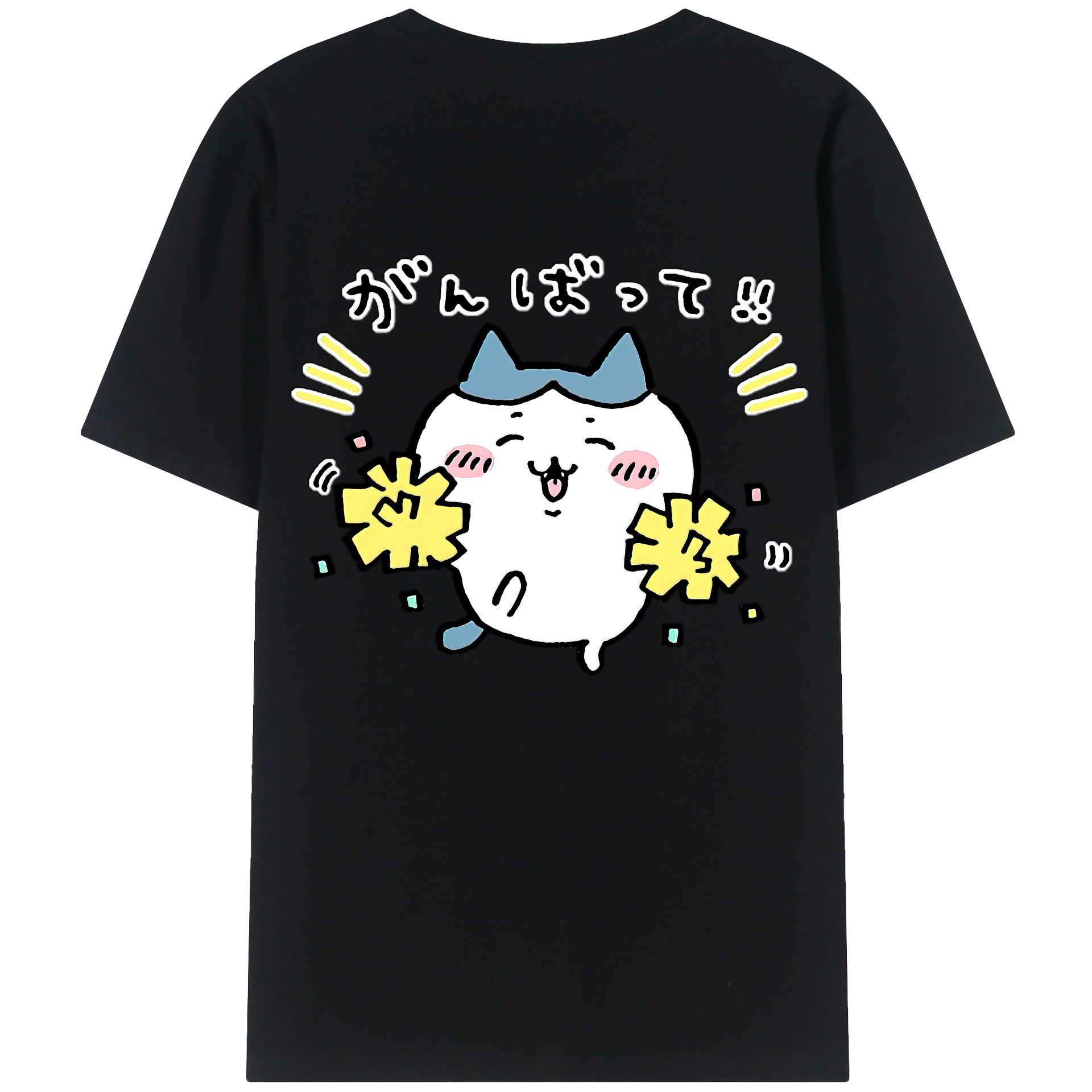 （画像用） ちいかわ ハチワレ Chii-kawa hachiware 綿100％半袖Tシャツ（背面プリント）