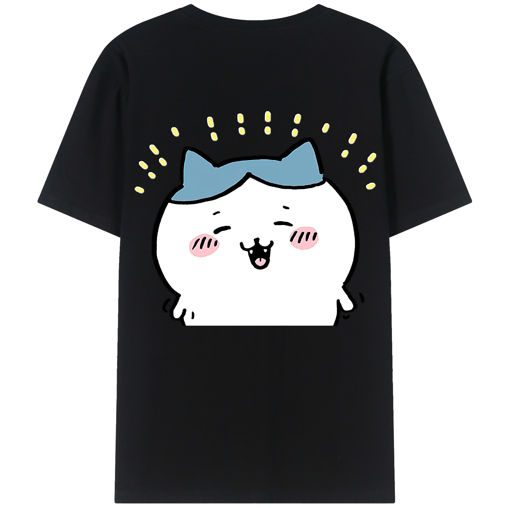 （画像用） ちいかわ ハチワレ Chii-kawa hachiware 綿100％半袖Tシャツ（背面プリント）