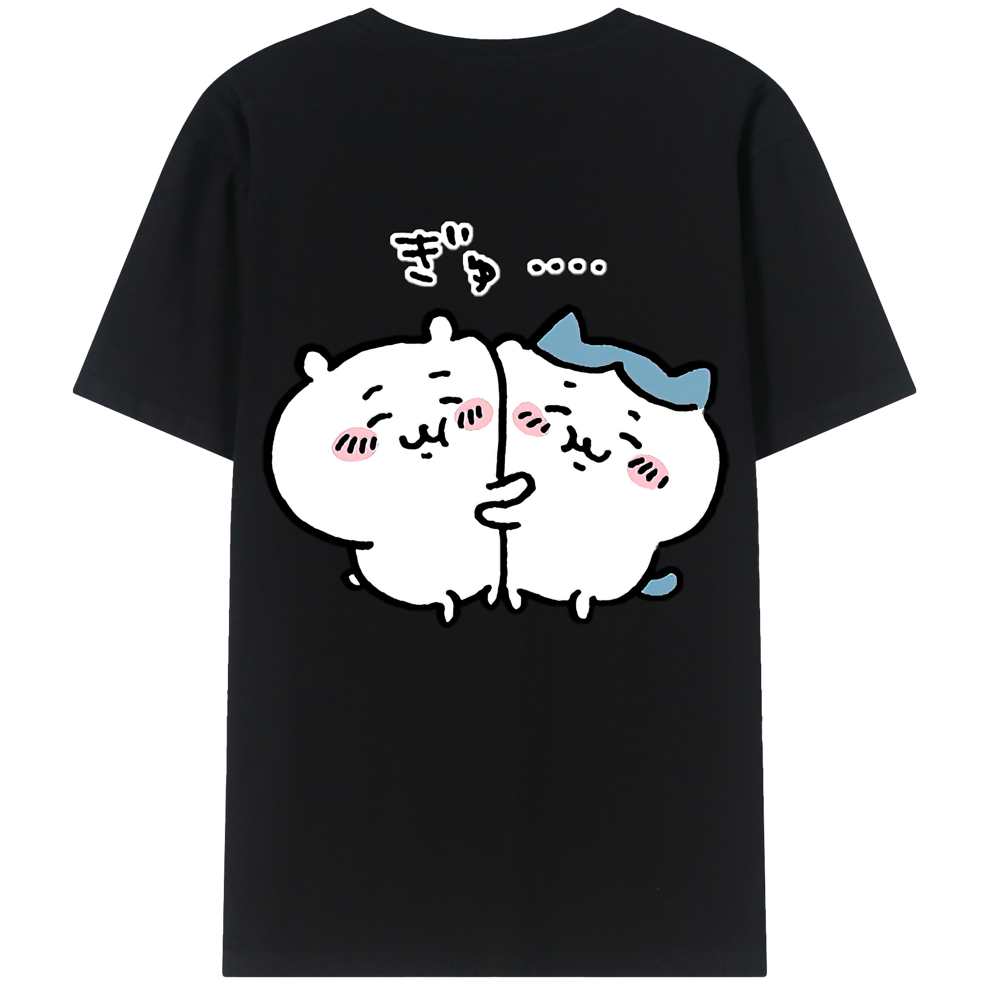 （画像用） ちいかわ ハチワレ Chii-kawa hachiware 綿100％半袖Tシャツ（背面プリント）