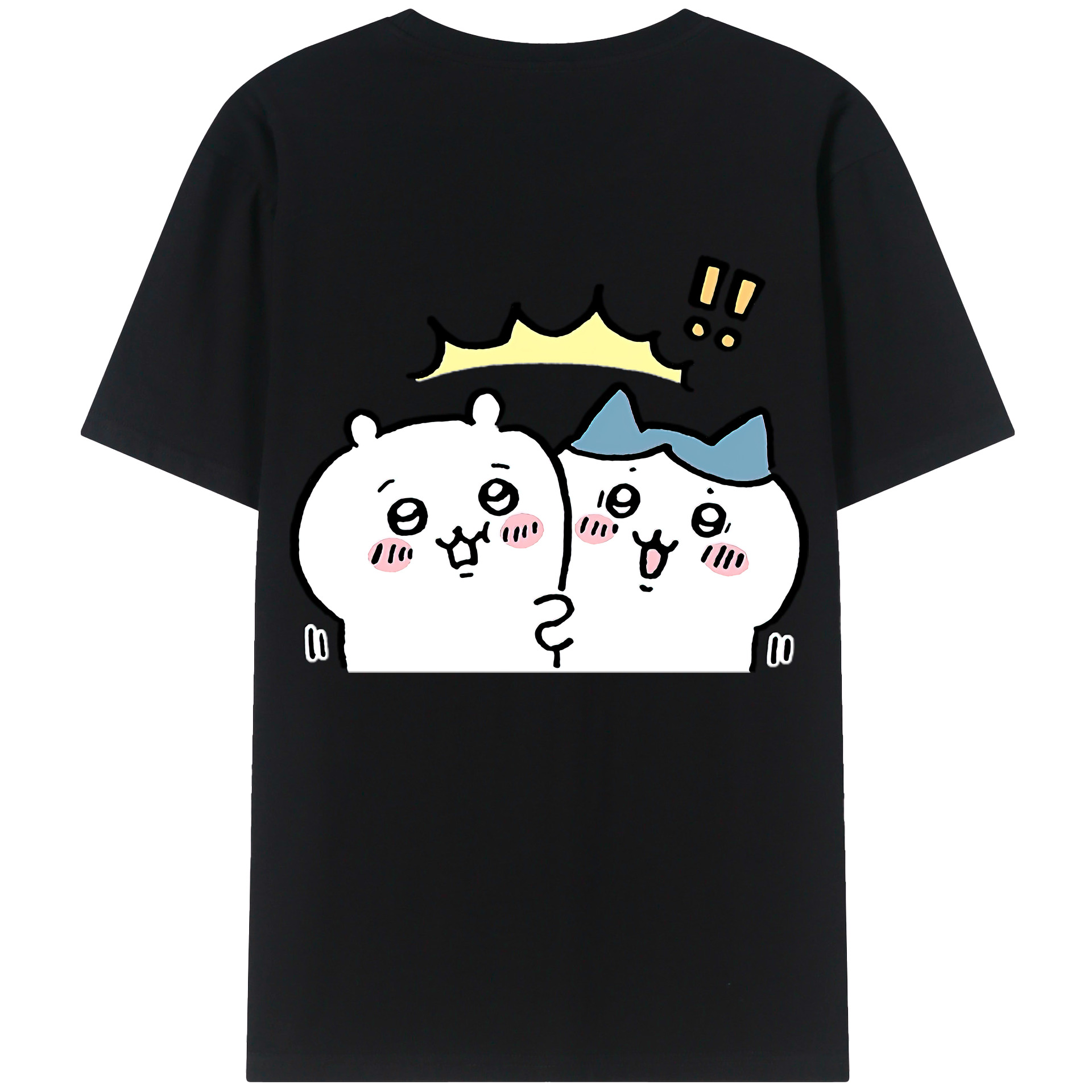 （画像用） ちいかわ ハチワレ Chii-kawa hachiware 綿100％半袖Tシャツ（背面プリント）