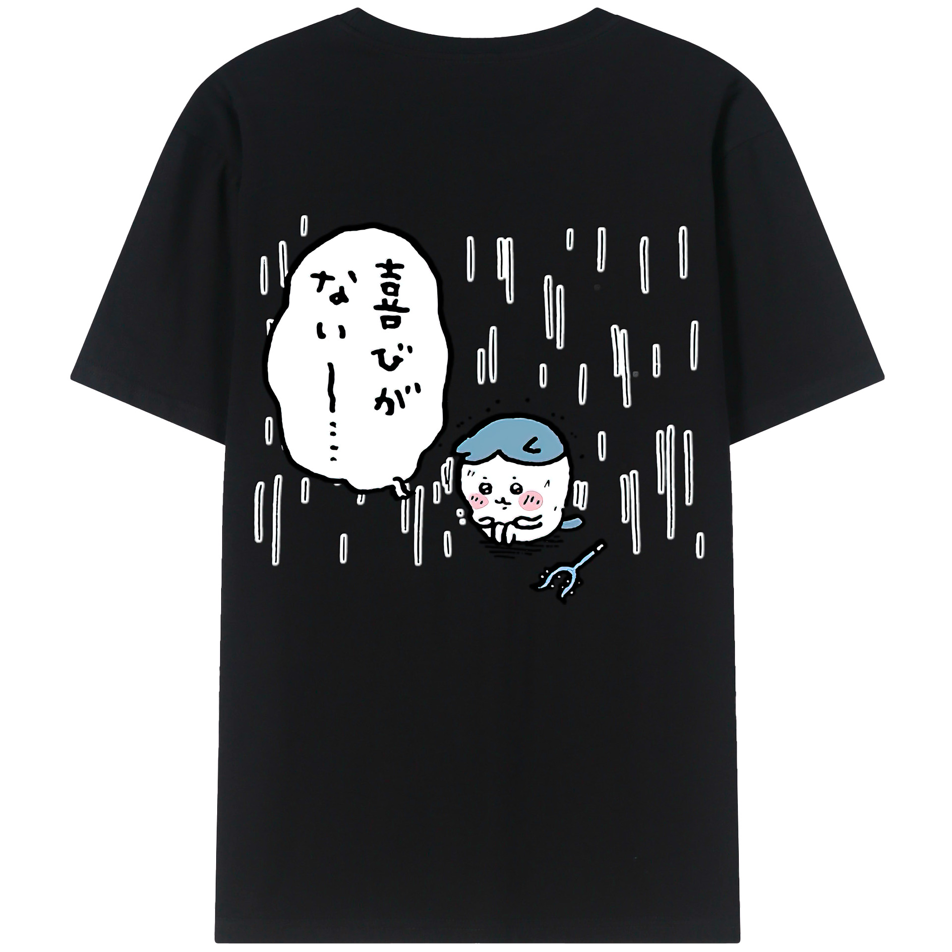 （画像用） ちいかわ ハチワレ Chii-kawa hachiware 綿100％半袖Tシャツ（背面プリント）