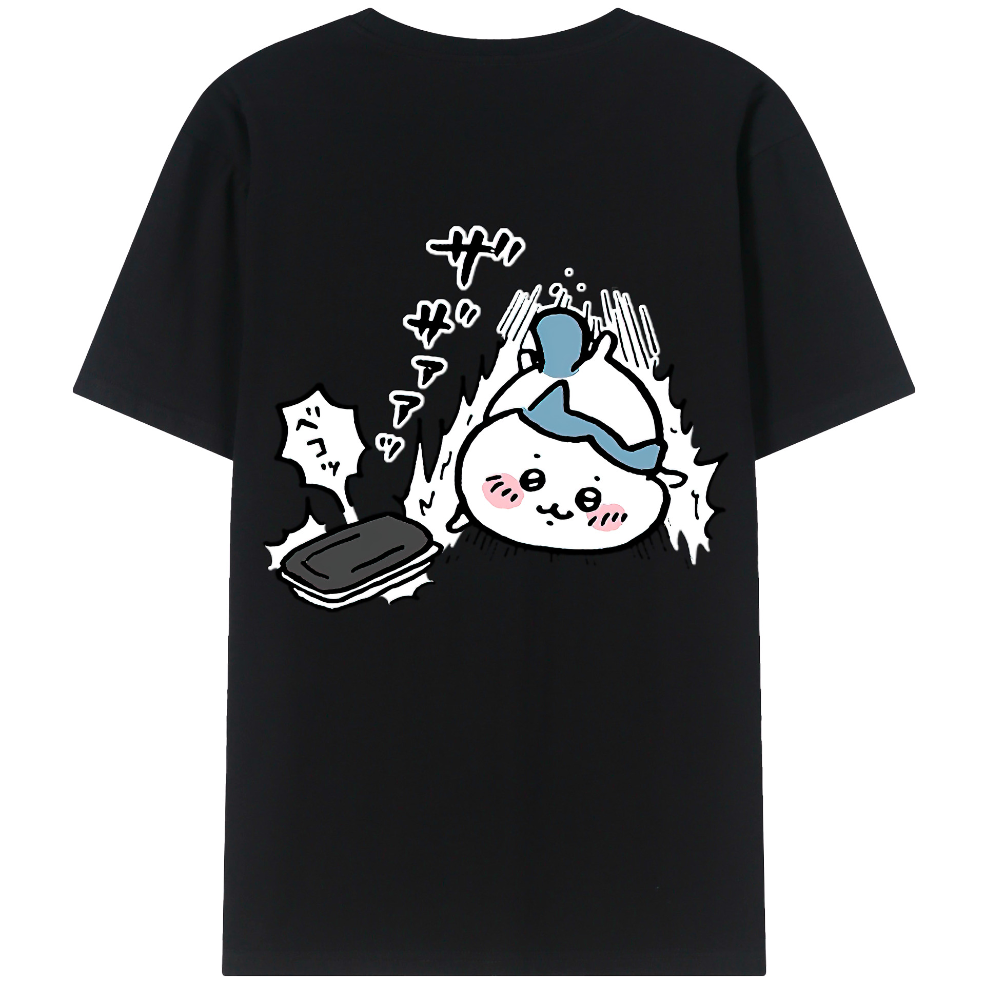 （画像用） ちいかわ ハチワレ Chii-kawa hachiware 綿100％半袖Tシャツ（背面プリント）